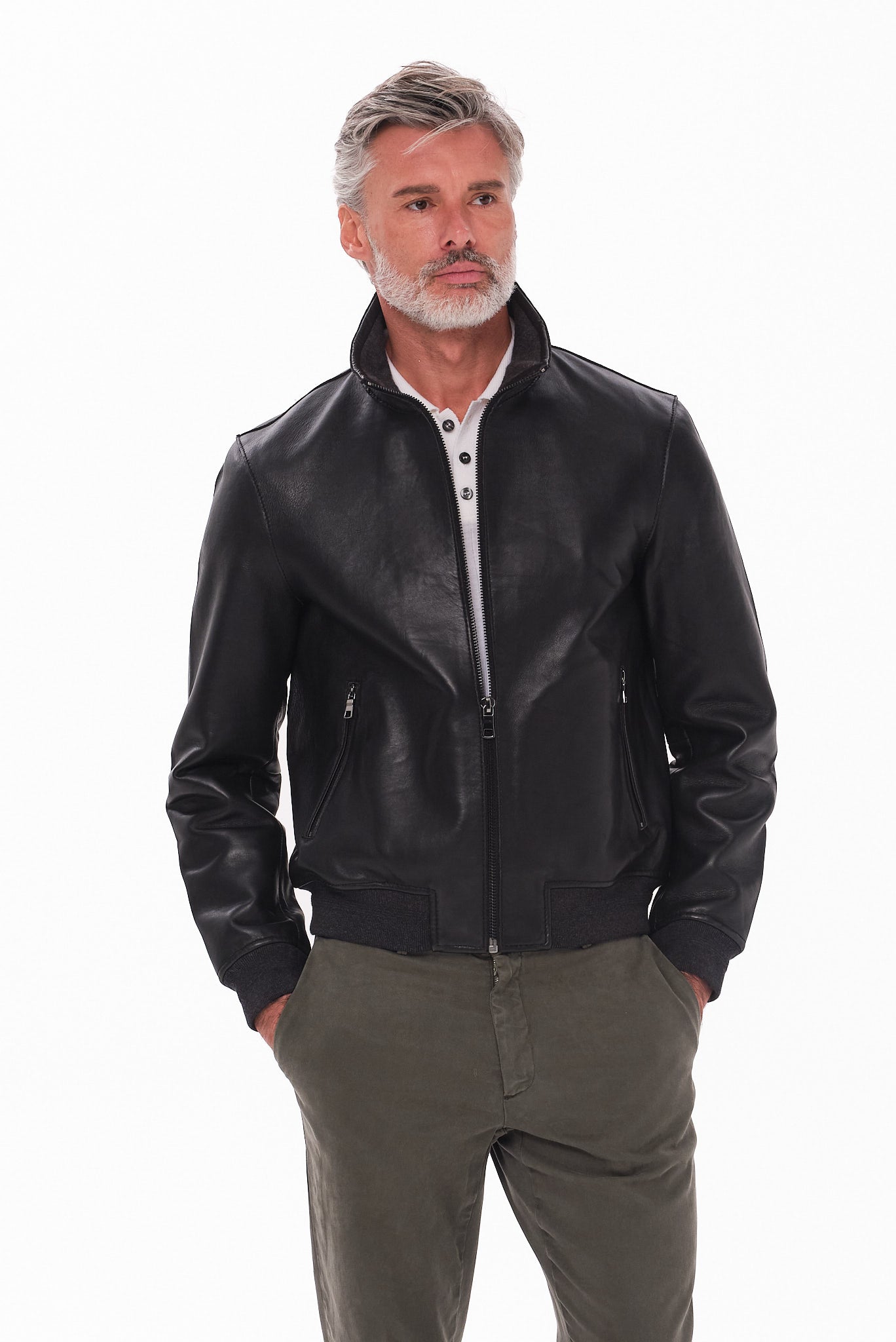 ΑΝΔΡΙΚΟ ΔΕΡΜΑΤΙΝΟ ΤΖΑΚΕΤ PORTOBELLO'S ΣΕ ΜΑΥΡΟ ΧΡΩΜΑ REGULAR FIT