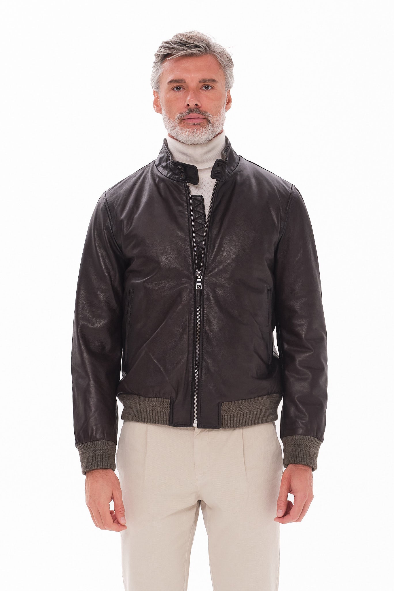 ΑΝΔΡΙΚΟ ΔΕΡΜΑΤΙΝΟ ΜΠΟΥΦΑΝ PORTOBELLO'S ΣΕ ΚΑΦΕ ΧΡΩΜΑ REGULAR FIT