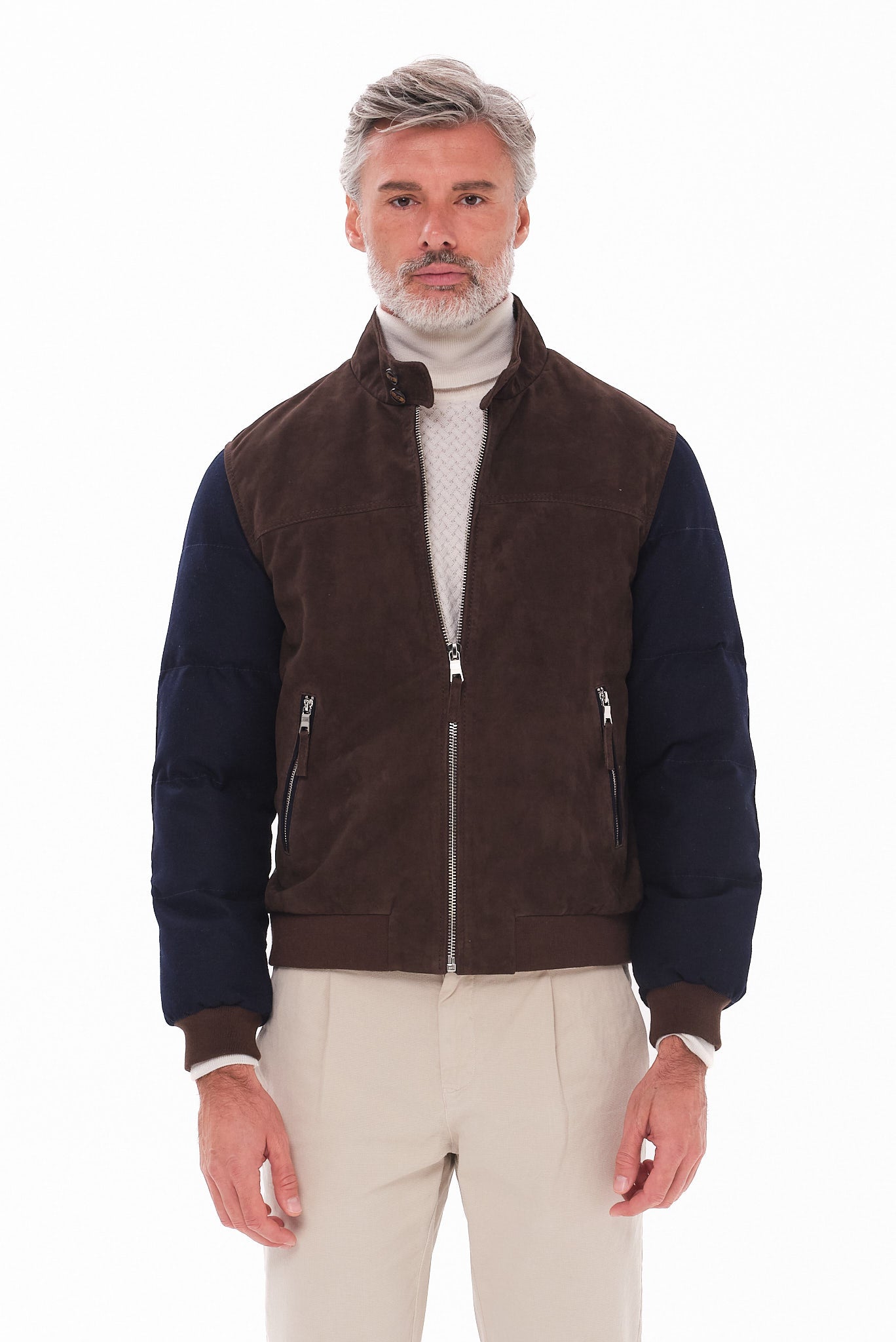 ΑΝΔΡΙΚΟ ΚΑΦΕ ΜΠΛΕ ΔΕΡΜΑΤΙΝΟ SUEDE ΤΖΑΚΕΤ PORTOBELLO'S REGULAR FIT