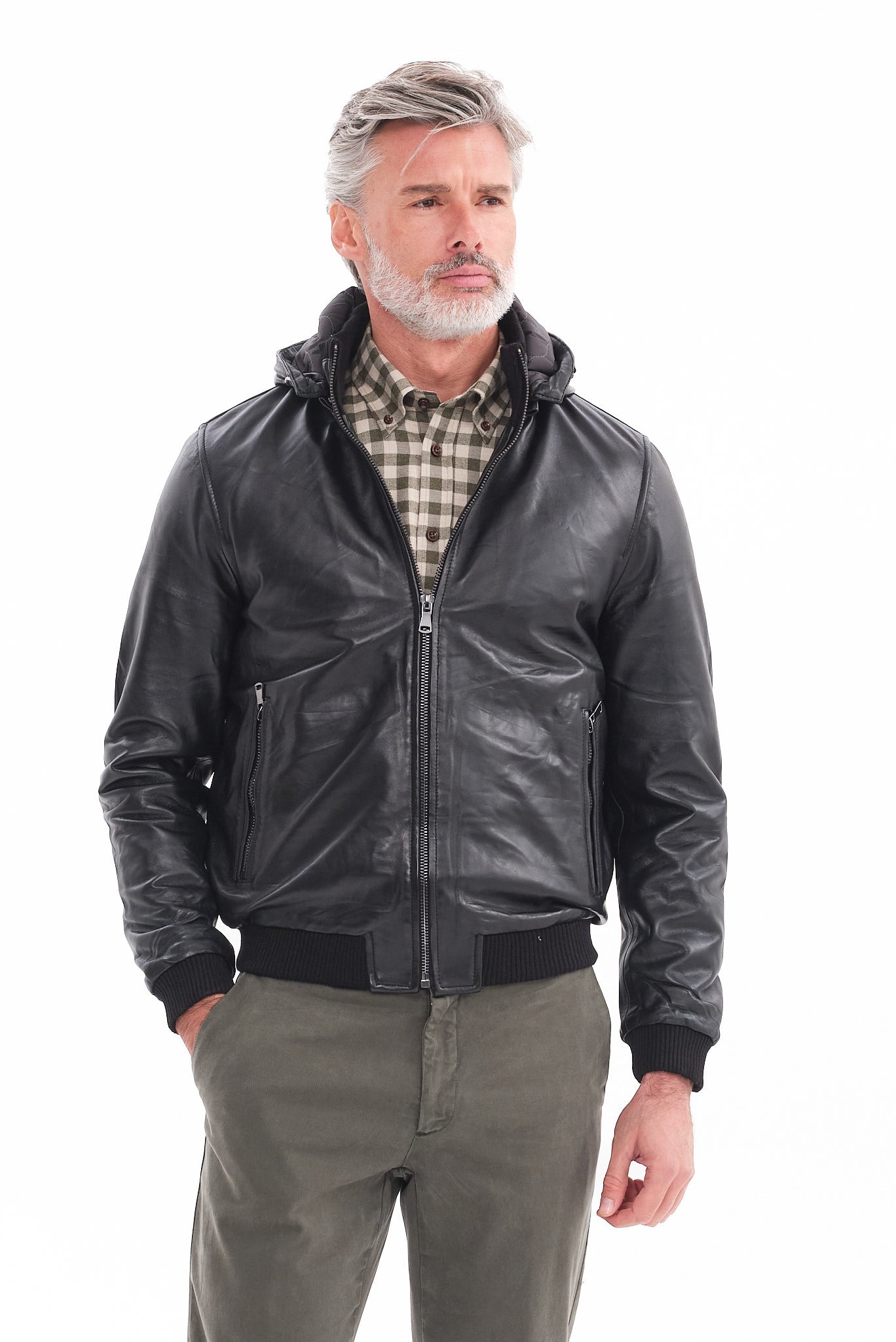 ΑΝΔΡΙΚΟ ΜΑΥΡΟ ΔΕΡΜΑΤΙΝΟ ΜΠΟΥΦΑΝ PORTOBELLO'S REGULAR FIT