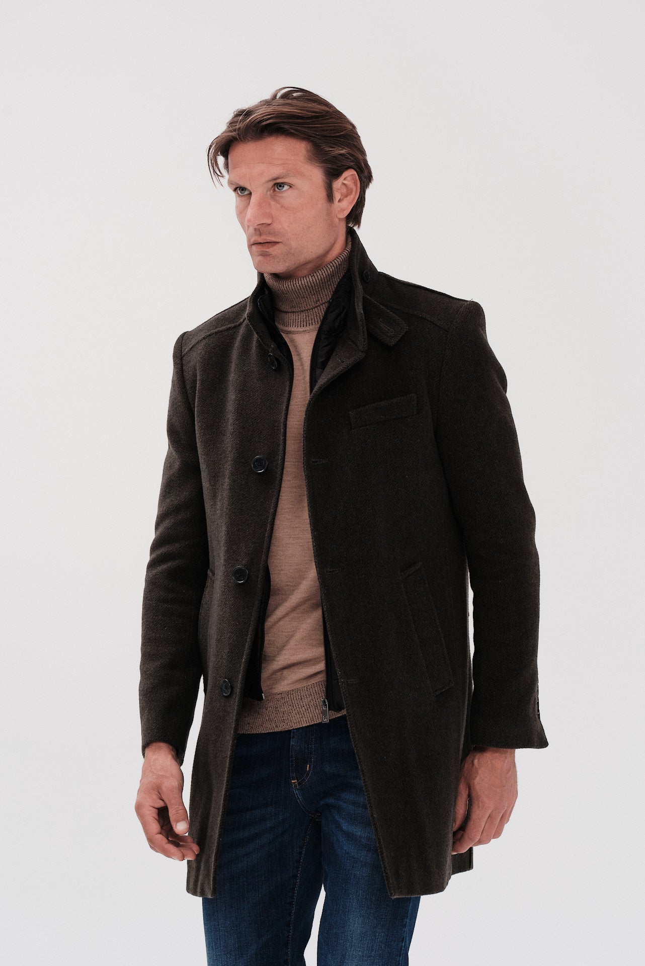 ΑΝΔΡΙΚΟ ΜΑΛΛΙΝΟ ΛΑΔΙ ΠΑΛΤΟ PORTOBELLO'S REGULAR FIT