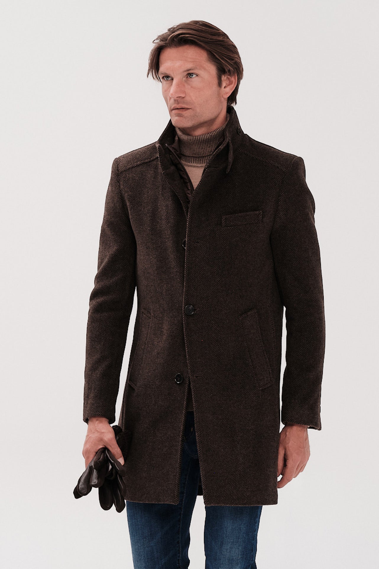 ΑΝΔΡΙΚΟ ΚΑΦΕ ΜΑΛΛΙΝΟ ΠΑΛΤΟ PORTOBELLO'S REGULAR FIT