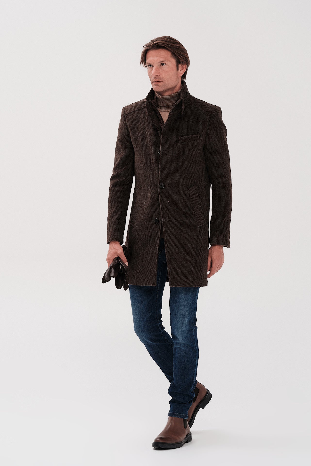 ΑΝΔΡΙΚΟ ΚΑΦΕ ΜΑΛΛΙΝΟ ΠΑΛΤΟ PORTOBELLO'S REGULAR FIT