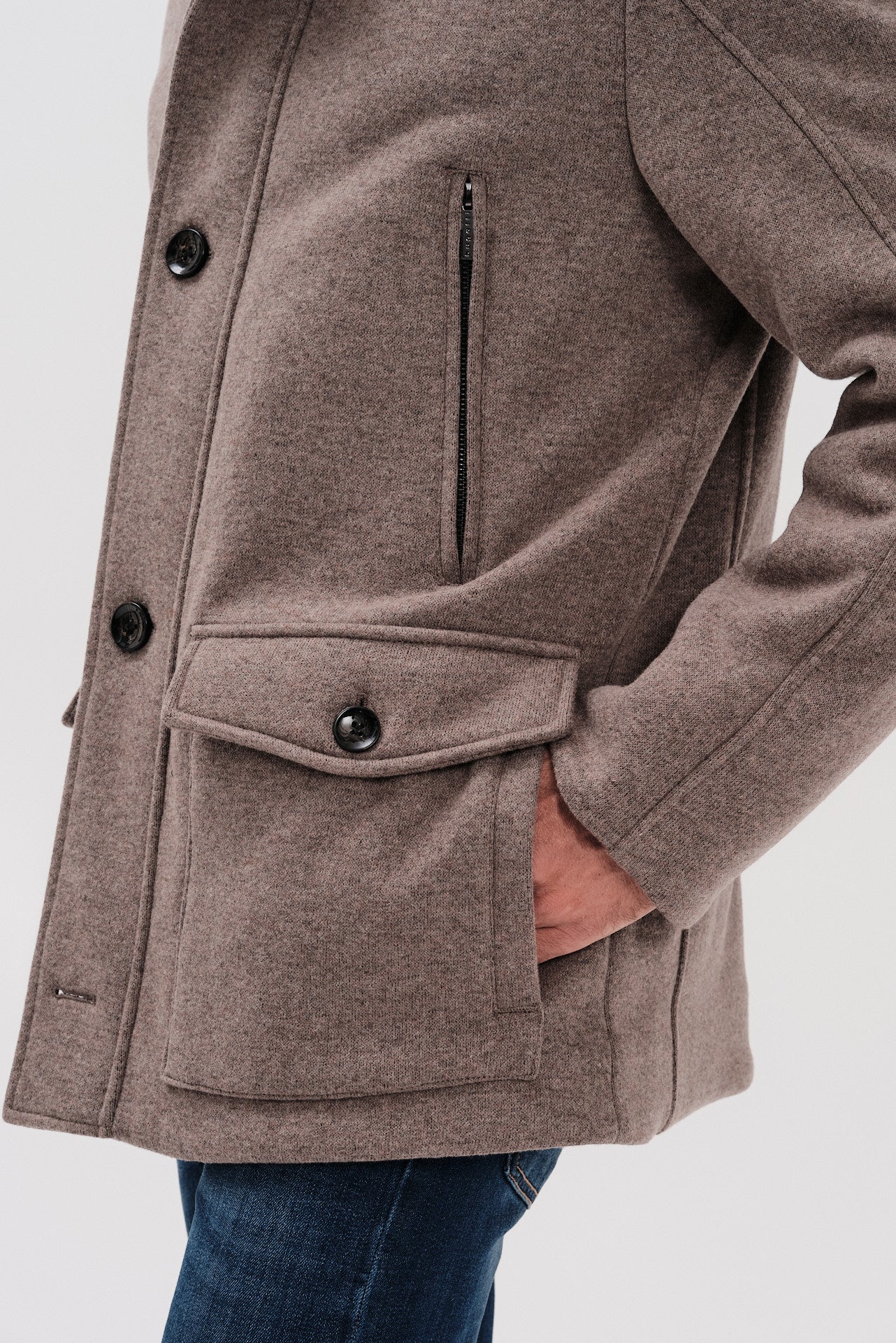 ΑΝΔΡΙΚΟ ΜΠΕΖ ΣΚΟΥΡΟ ΠΑΛΤΟ ΜΕ ΚΟΥΚΟΥΛΑ BUGATTI REGULAR FIT