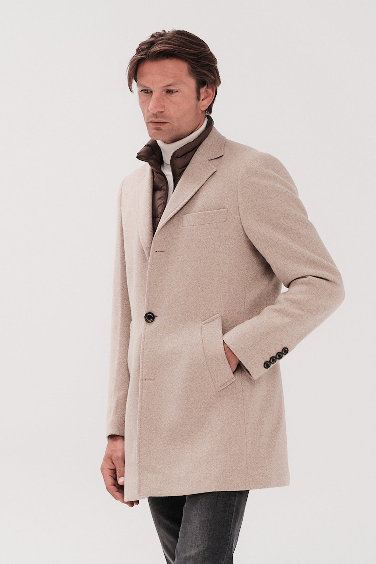 ΑΝΔΡΙΚΟ ΣΚΟΥΡΟ ΜΠΕΖ ΜΑΛΛΙΝΟ DRAGO ΠΑΛΤΟ PORTOBELLO'S REGULAR FIT