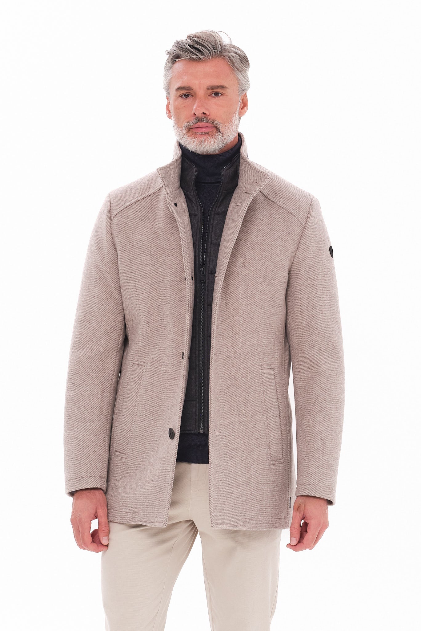 ΑΝΔΡΙΚΟ MPEZ ΣΚΟΥΡΟ ΠΑΛΤΟ PORTOBELLO'S REGULAR FIT