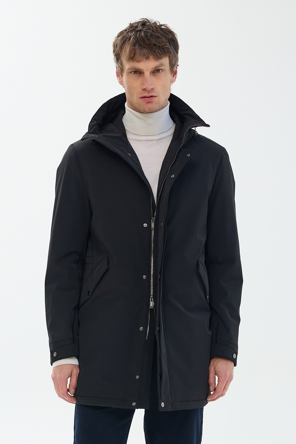 ΑΝΔΡΙΚΗ ΜΑΥΡΗ ΚΑΜΠΑΡΝΤΙΝΑ PORTOBELLO'S ΜΕ ΚΟΥΚΟΥΛΑ REGULAR FIT