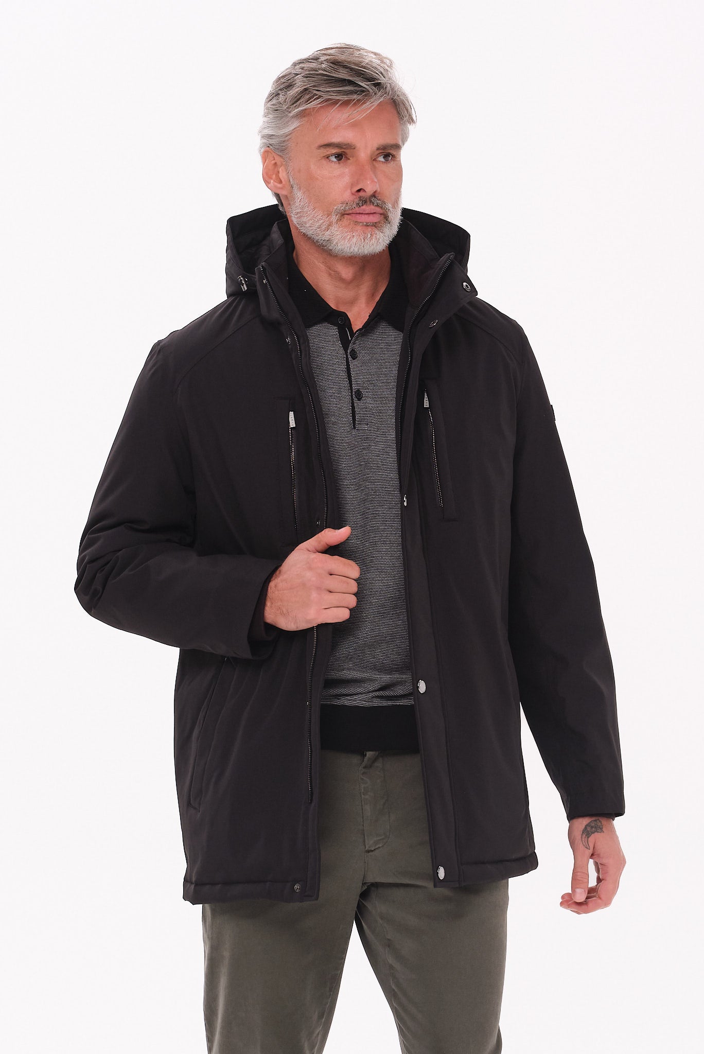 ΑΝΔΡΙΚΗ ΜΑΥΡΗ ΚΑΜΠΑΡΝΤΙΝΑ BUGATTI ΜΕ ΚΟΥΚΟΥΛΑ REGULAR FIT