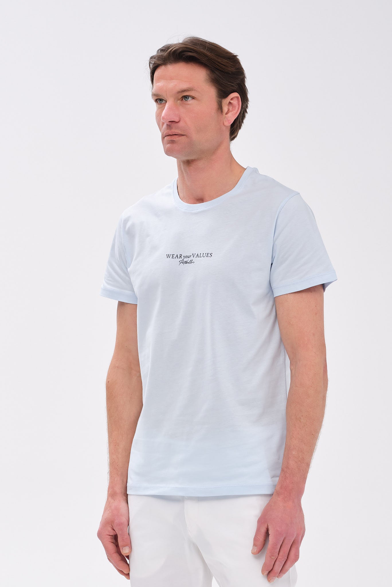 PORTOBELLO'S SIGNATURE ΣΙΕΛ T-SHIRT "WEAR YOUR VALUES" EDITION
