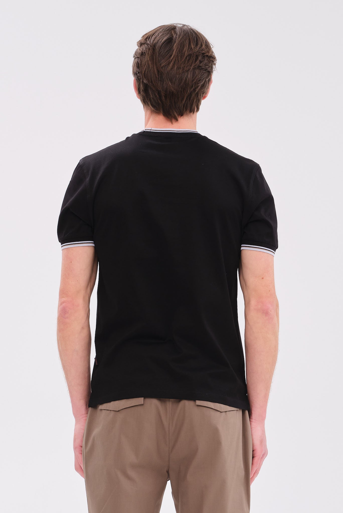 PORTOBELLO'S ΜΑΥΡΟ ESSENTIAL T-SHIRT ΜΕ REFINED ΔΙΠΛΗ ΓΡΑΜΜΗ
