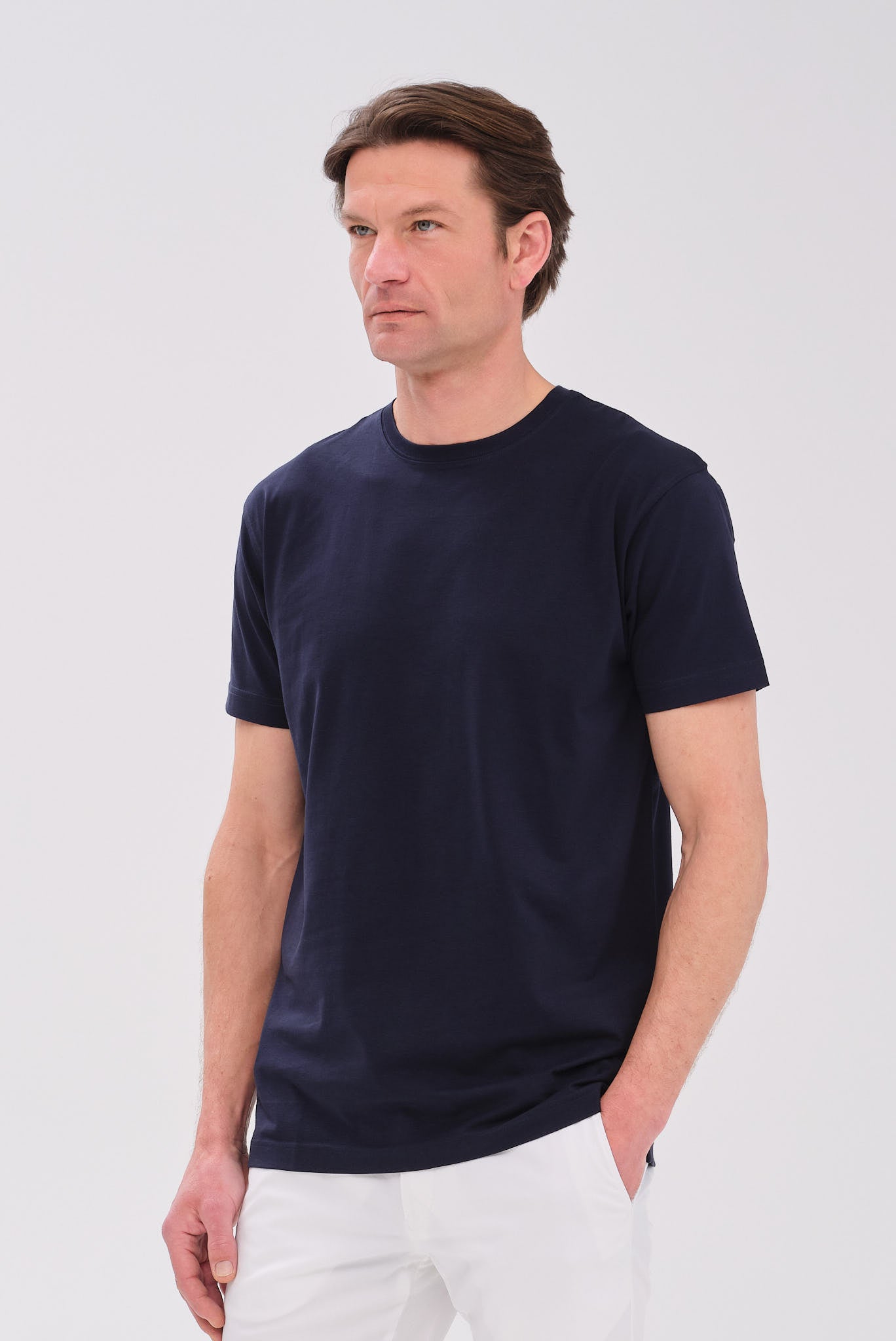 PORTOBELLO'S NAVY PIMA COTTON T-SHIRT - PREMIUM ESSENTIAL EDITION