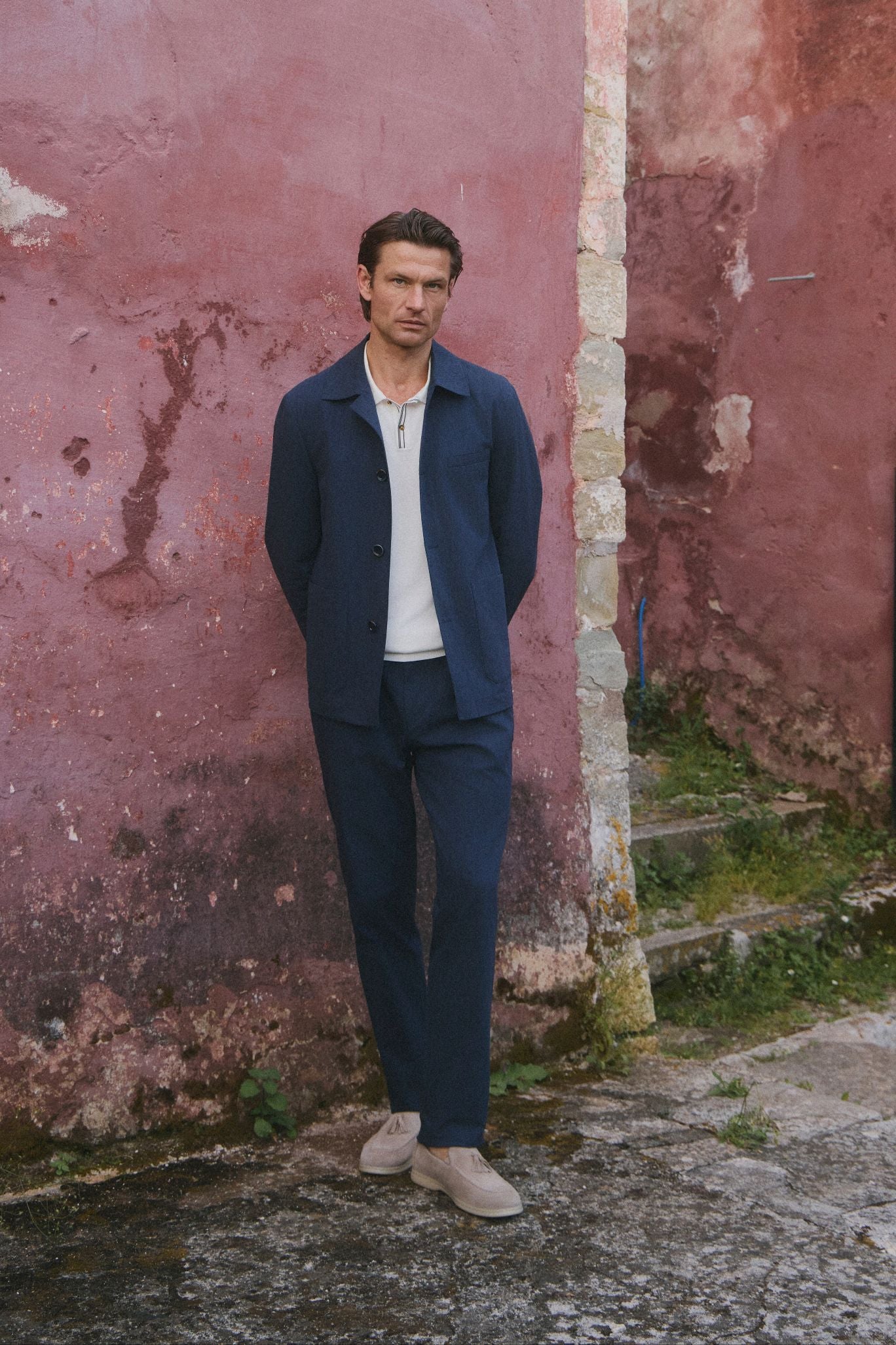 ΑΝΔΡΙΚΟ SEERSUCKER ΜΠΛΕ ΣΑΚΑΚΙ PORTOBELLO'S REGULAR FIT  ΣΕ ΥΦΑΣΜΑ SONDRIO