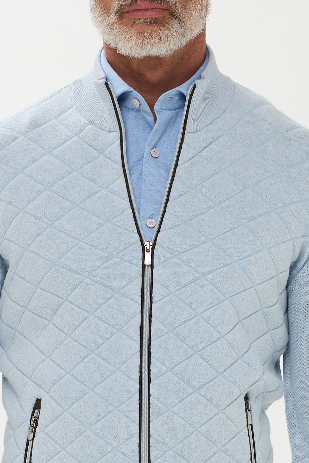 ΑΝΔΡΙΚΗ ΣΙΕΛ ΖΑΚΕΤΑ CARDIGAN PORTOBELLO'S ΜΕ ΚΑΠΙΤΟΝΕ ΣΧΕΔΙΟ REGULAR FIT