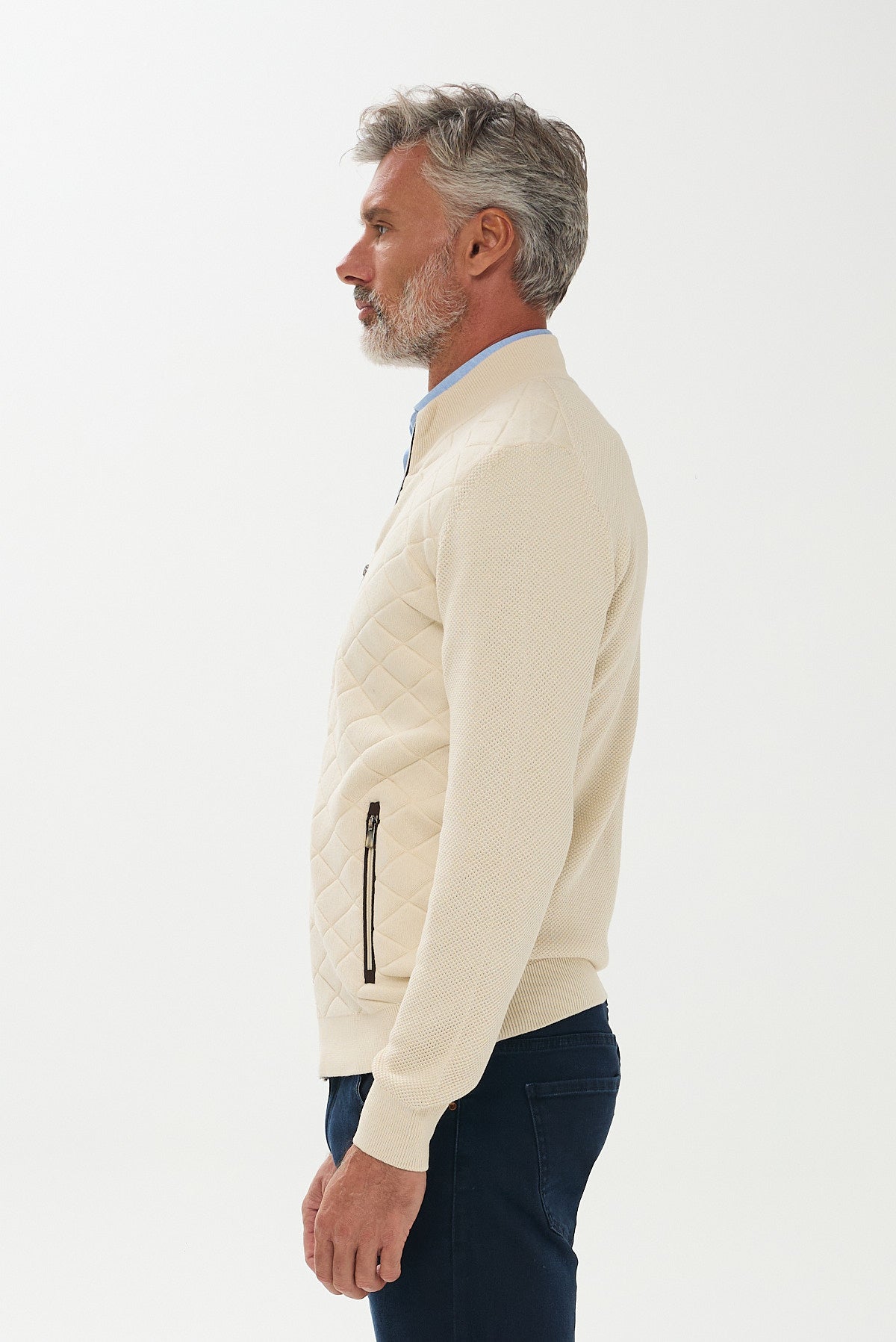 ΑΝΔΡΙΚΗ ΕΚΡΟΥ ΖΑΚΕΤΑ CARDIGAN PORTOBELLO'S ΜΕ ΚΑΠΙΤΟΝΕ ΣΧΕΔΙΟ REGULAR FIT