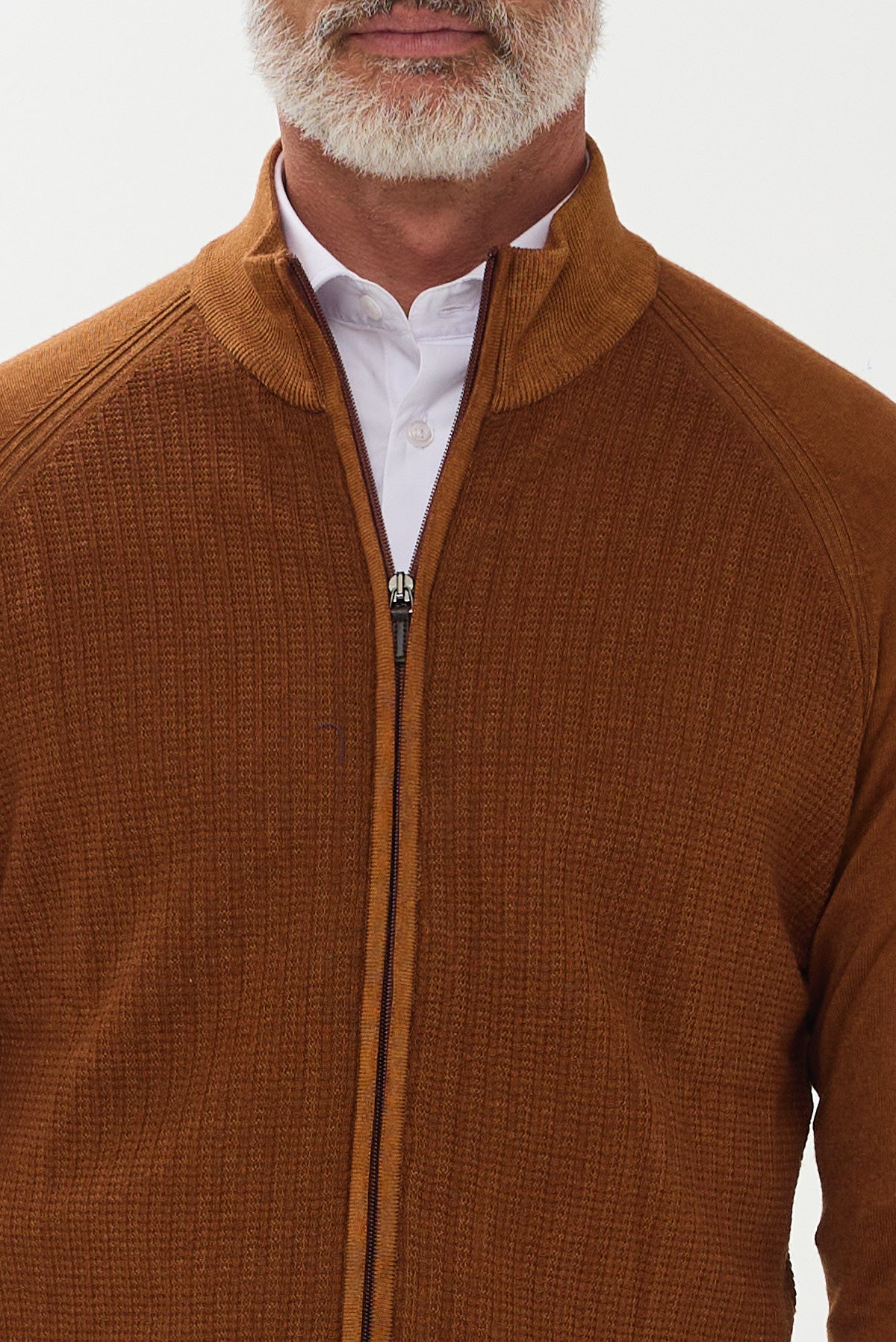 ΑΝΔΡΙΚΗ ΜΑΛΛΙΝΗ ΖΑΚΕΤΑ CARDIGAN PORTOBELLO'S ΣΕ ΤΑΜΠΑ ΧΡΩΜΑ REGULAR FIT