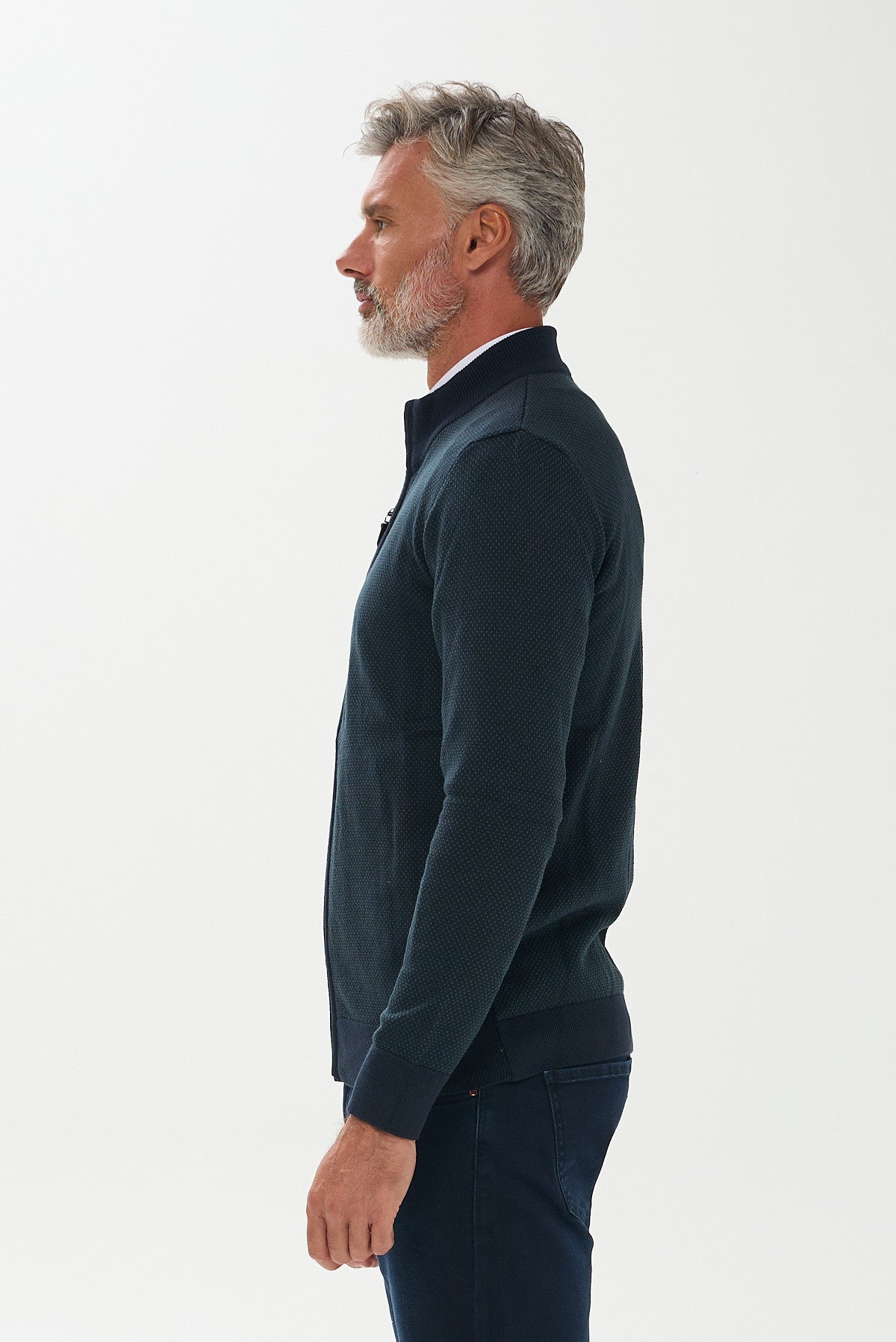 ΑΝΔΡΙΚΗ ΖΑΚΕΤΑ CARDIGAN PORTOBELLO'S ΣΕ ΑΠΟΧΡΩΣΗ ΜΠΛΕ ΠΡΑΣΙΝΟ ΜΕ ΜΙΚΡΟΣΧΕΔΙΟ REGULAR FIT