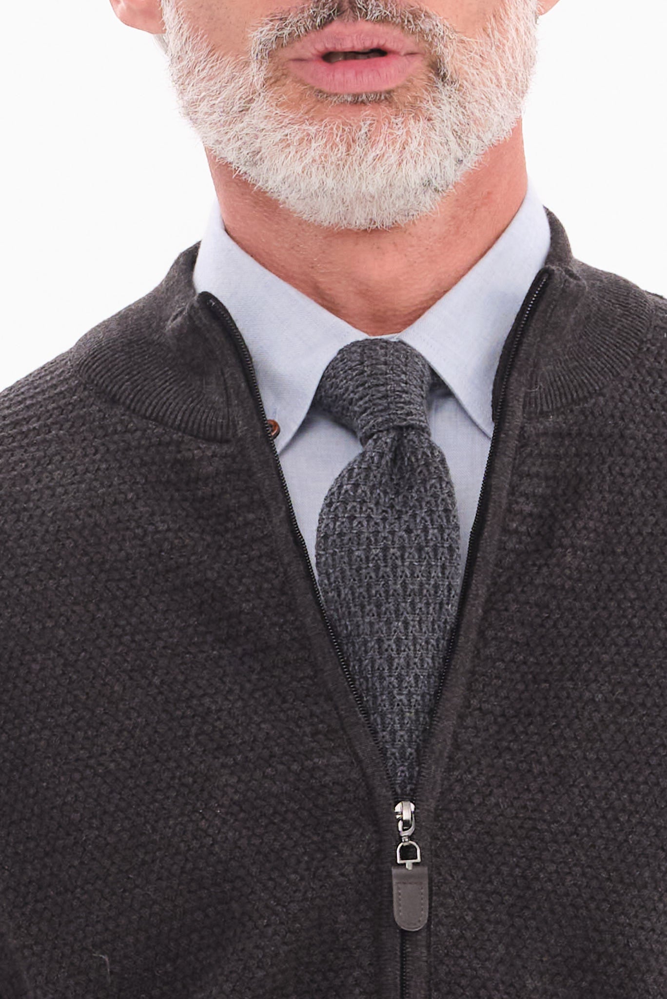 ΑΝΔΡΙΚΗ ΖΑΚΕΤΑ ΣΤΟ ΧΡΩΜΑ ΤΟΥ ΓΡΑΦΙΤΗ CARDIGAN LES GENT'S REGULAR FIT ΜΕ ΜΙΚΡΟΣΧΕΔΙΟ