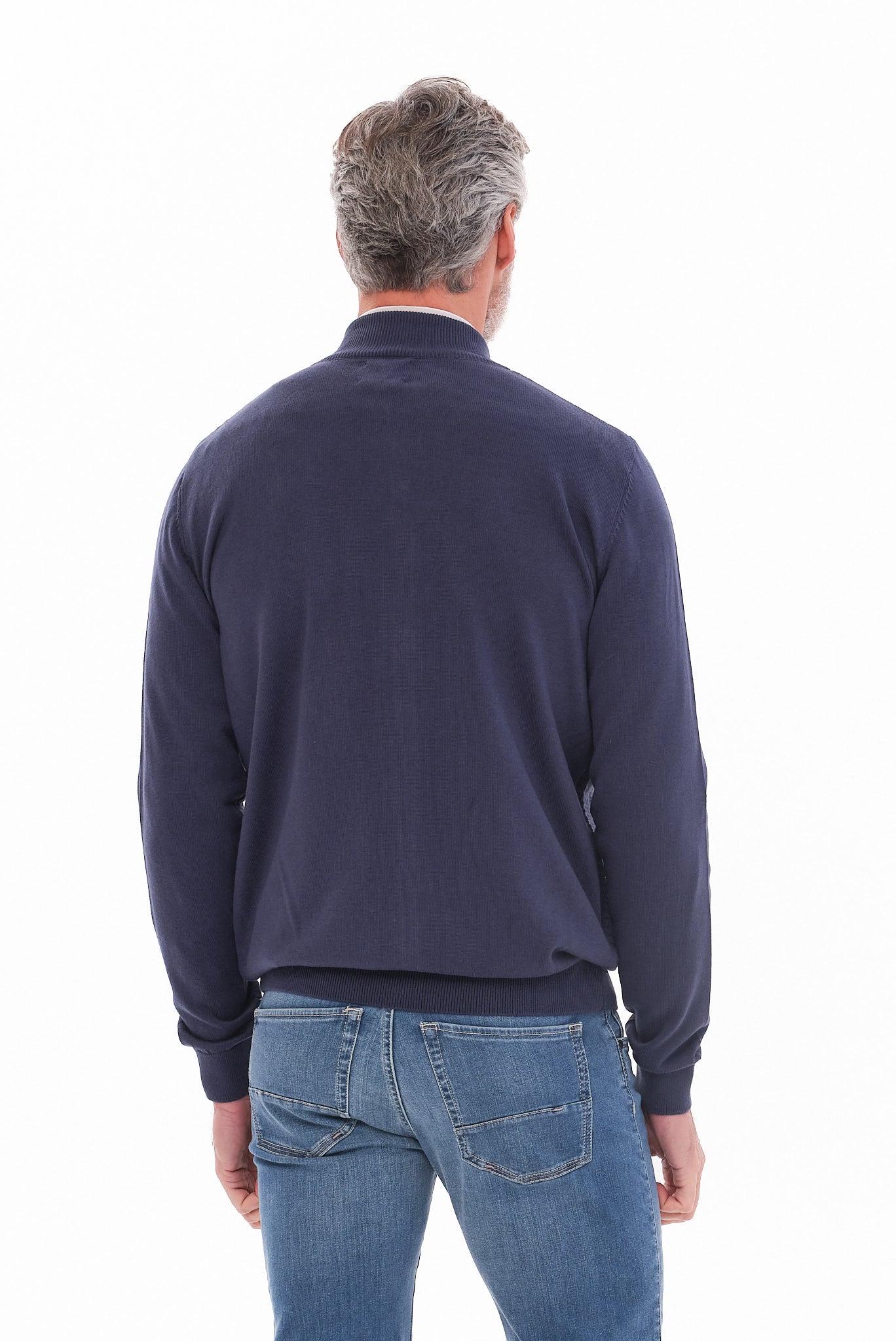 ΑΝΔΡΙΚΗ ΖΑΚΕΤΑ ΜΠΛΕ CARDIGAN LES GENT'S REGULAR FIT ΜΕ ΜΙΚΡΟΣΧΕΔΙΟ