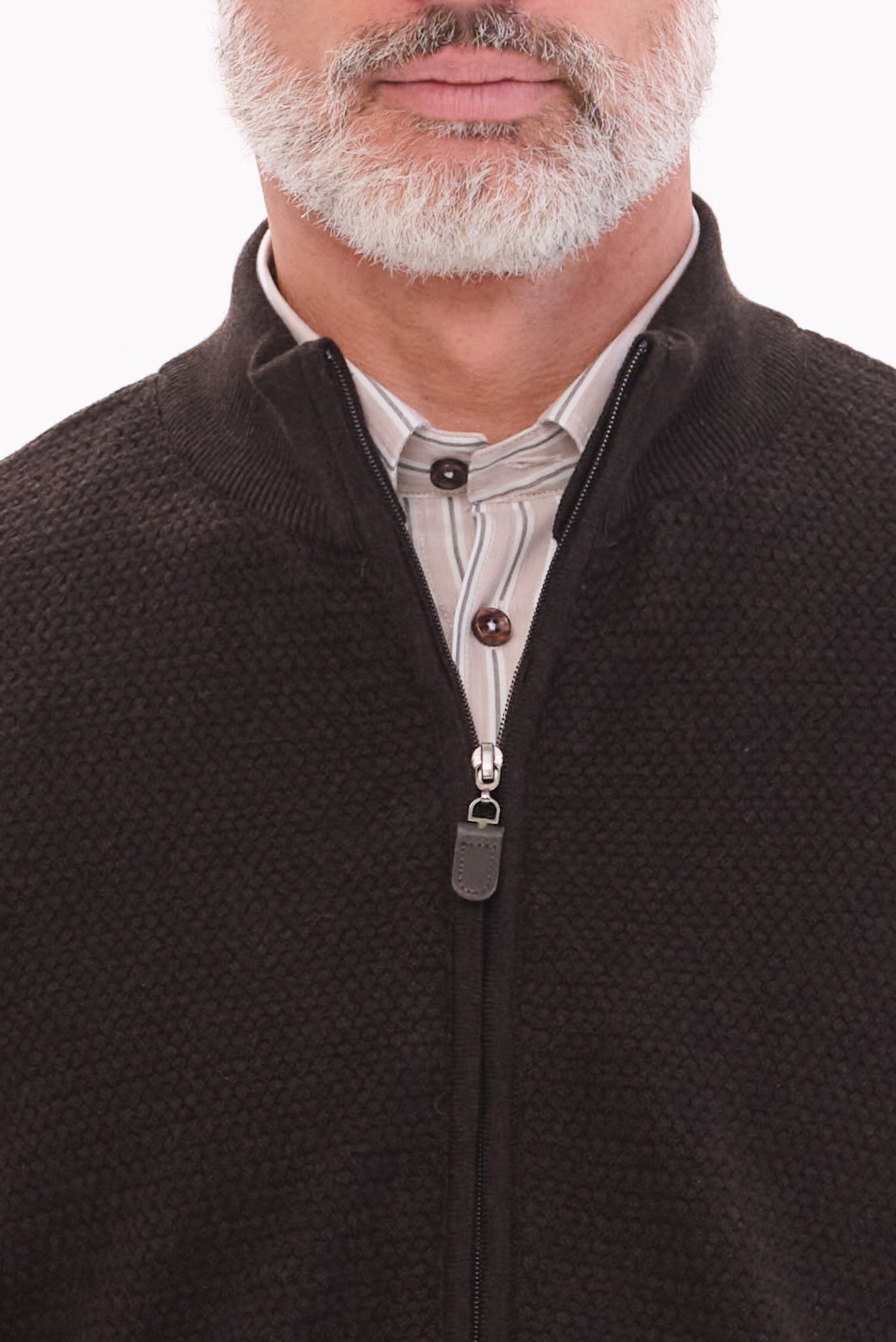 ΑΝΔΡΙΚΗ ΖΑΚΕΤΑ ΚΑΦΕ CARDIGAN LES GENT'S REGULAR FIT ΜΕ ΜΙΚΡΟΣΧΕΔΙΟ