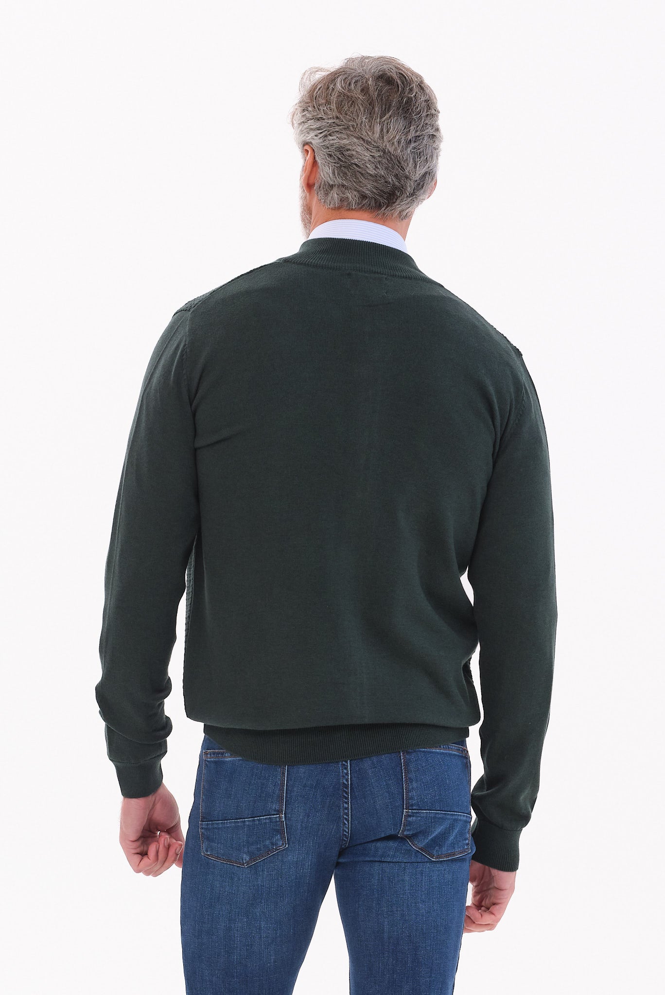 ΑΝΔΡΙΚΗ ΖΑΚΕΤΑ ΠΡΑΣΙΝΟ CARDIGAN LES GENT'S REGULAR FIT ΜΕ ΜΙΚΡΟΣΧΕΔΙΟ