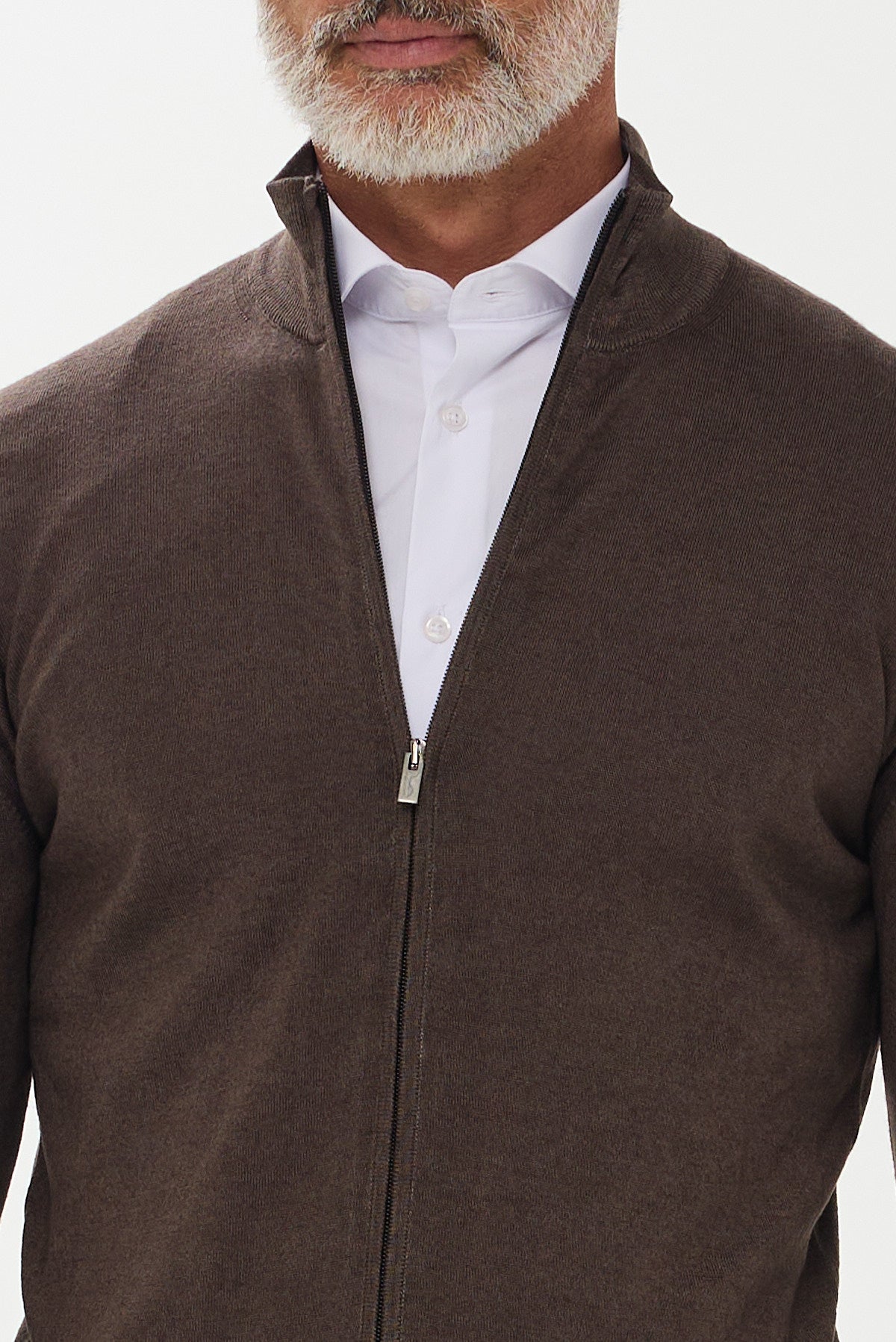 ΑΝΔΡΙΚΗ ΜΑΛΛΙΝΗ ΖΑΚΕΤΑ CARDIGAN ΣΕ ΚΑΦΕ ΧΡΩΜΑ PORTOBELLO'S REGULAR FIT