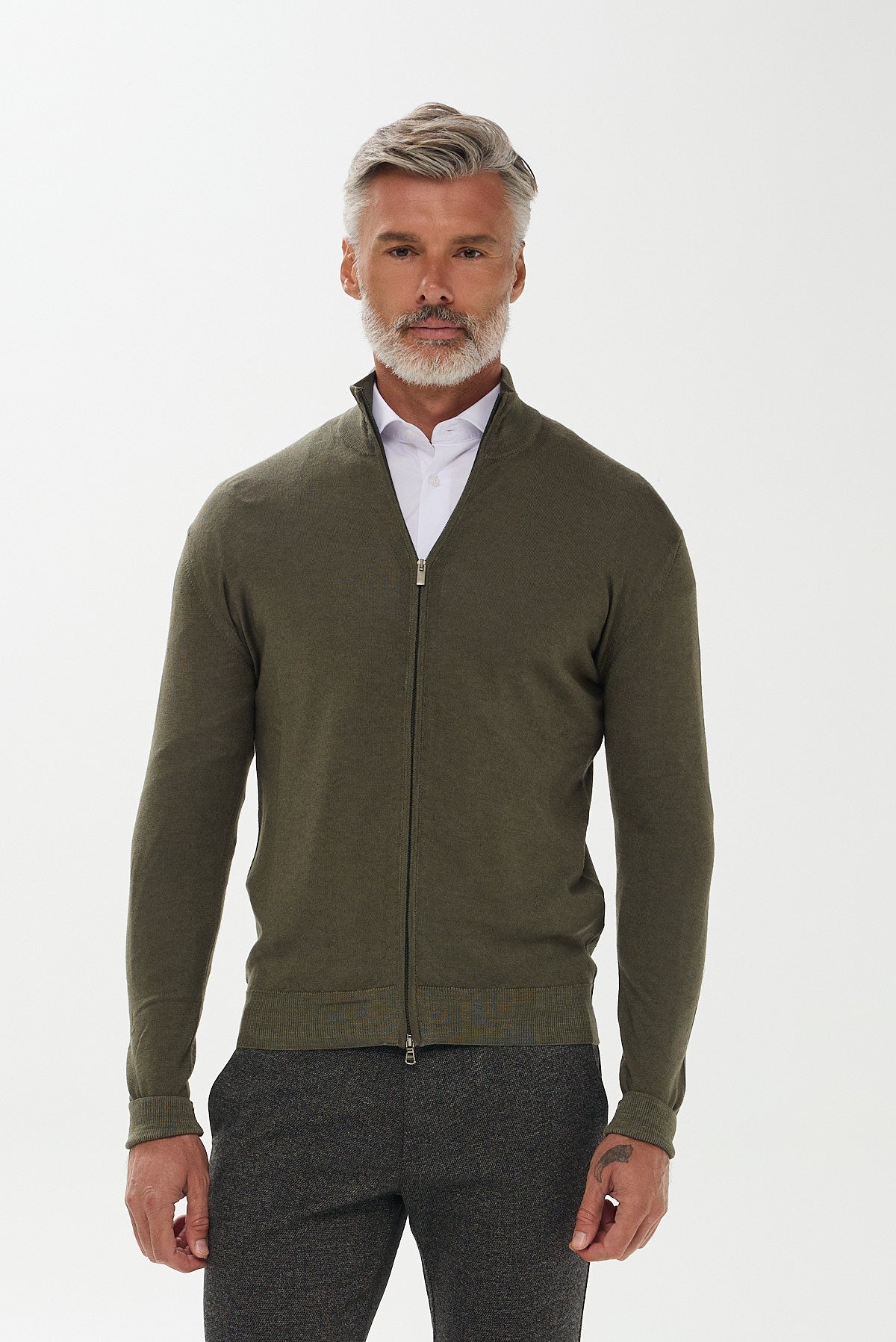 ΑΝΔΡΙΚΗ ΜΑΛΛΙΝΗ ΖΑΚΕΤΑ CARDIGAN ΣΕ ΛΑΔΙ ΧΡΩΜΑ PORTOBELLO'S REGULAR FIT