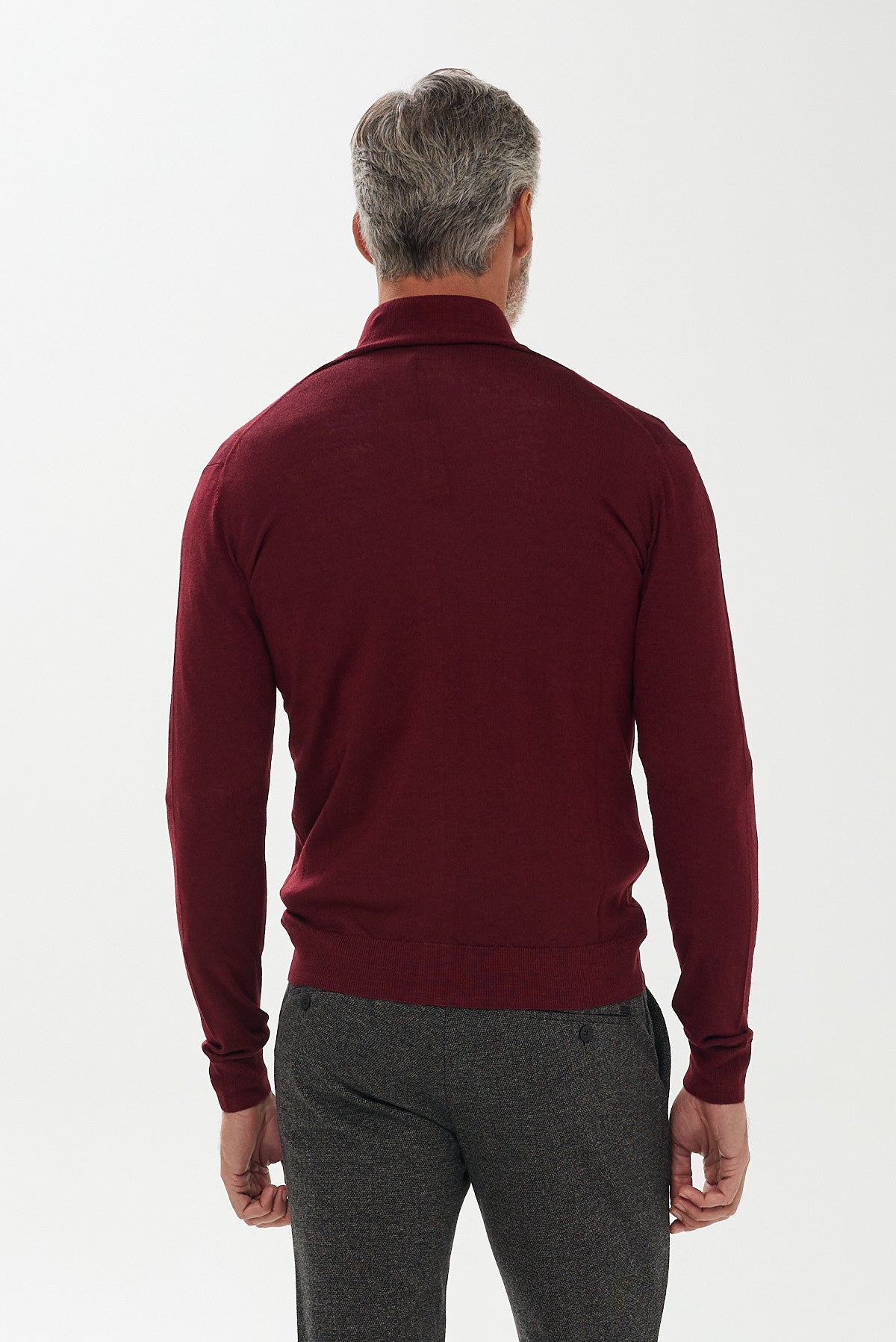 ΑΝΔΡΙΚΗ ΜΑΛΛΙΝΗ ΖΑΚΕΤΑ CARDIGAN ΣΕ ΜΠΟΡΝΤΟ ΧΡΩΜΑ PORTOBELLO'S REGULAR FIT