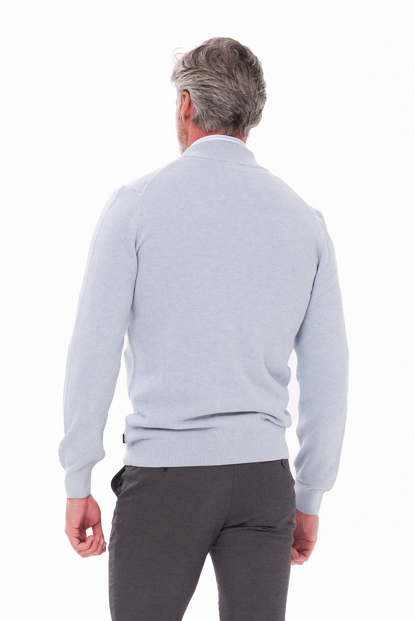 ΑΝΔΡΙΚΗ ΣΙΕΛ ΖΑΚΕΤΑ CARDIGAN PORTOBELLO'S REGULAR FIT ΜΕ ΜΙΚΡΟΣΧΕΔΙΟ