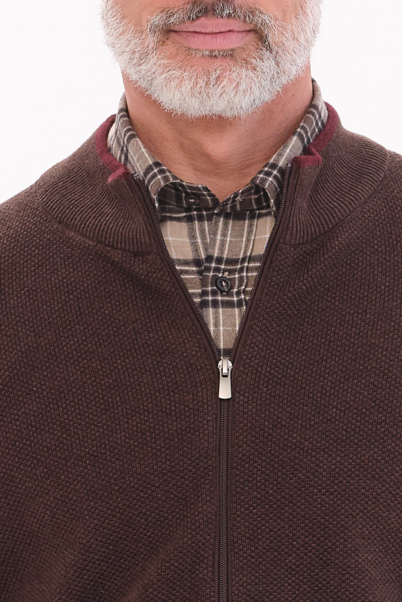 ΑΝΔΡΙΚΗ ΚΑΦΕ ΖΑΚΕΤΑ CARDIGAN PORTOBELLO'S REGULAR FIT ΜΕ ΜΙΚΡΟΣΧΕΔΙΟ