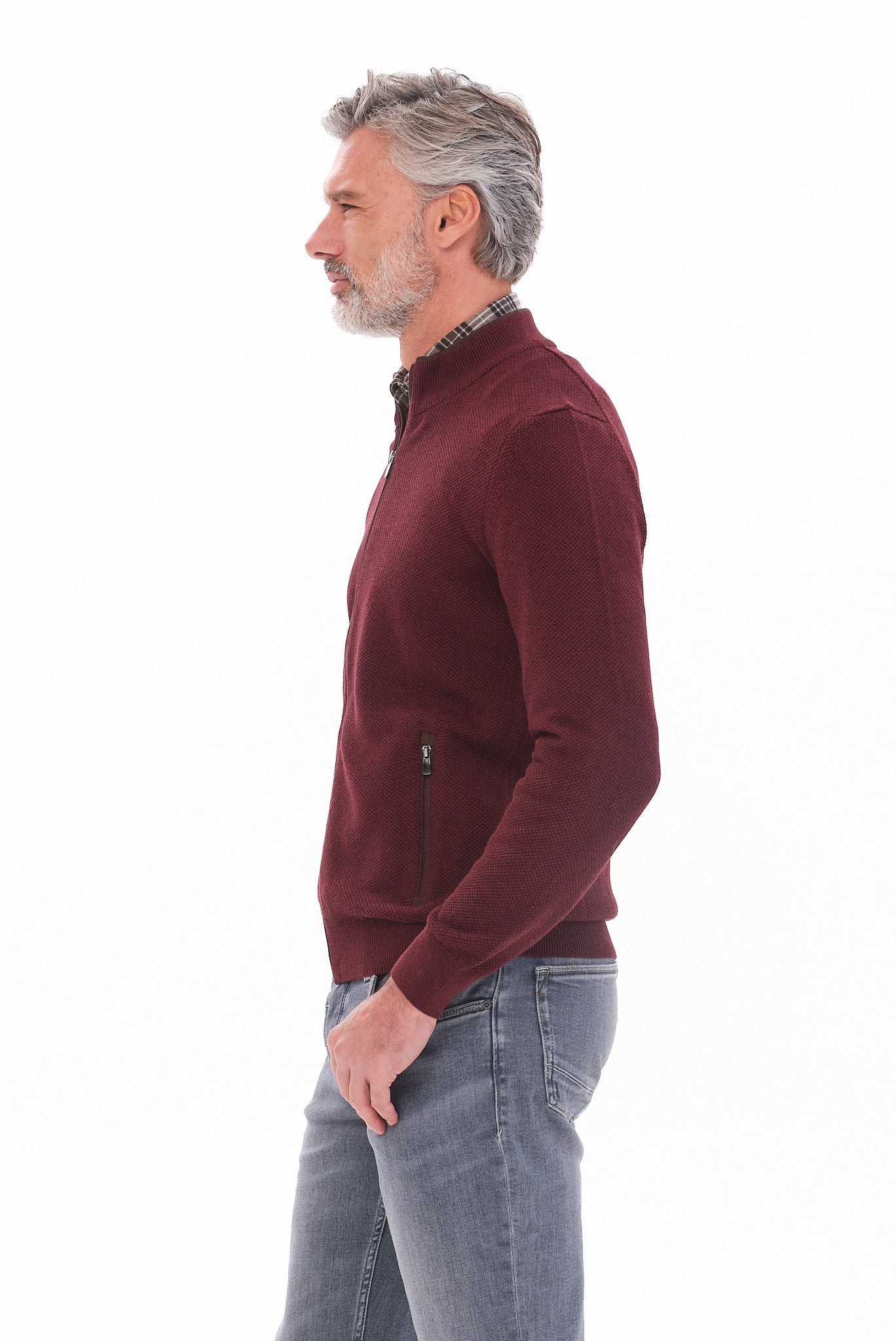 ΑΝΔΡΙΚΗ ΜΠΟΡΝΤΟ ΖΑΚΕΤΑ CARDIGAN PORTOBELLO'S REGULAR FIT ΜΕ ΜΙΚΡΟΣΧΕΔΙΟ