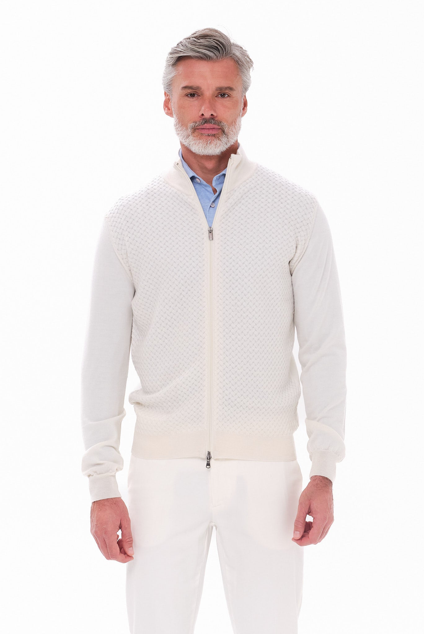 ΑΝΔΡΙΚΗ ΕΚΡΟΥ ΜΑΛΛΙΝΗ ΖΑΚΕΤΑ CARDIGAN ΜΕ ΜΙΚΡΟΣΧΕΔΙΟ REGULAR FIT