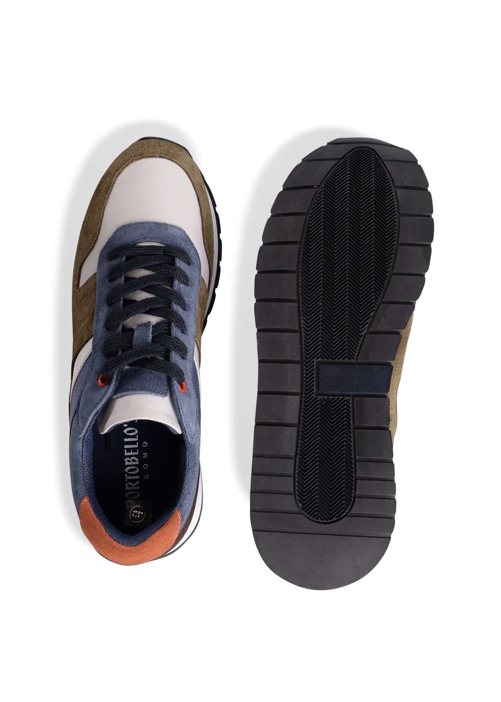 ΑΝΔΡΙΚΑ ΠΑΠΟΥΤΣΙΑ SNEAKERS PORTOBELLO'S ΛΑΔΙ ΜΕ ΜΠΛΕ ΚΑΦΕ ΚΑΙ ΠΟΡΤΟΚΑΛΙ ΛΕΠΤΟΜΕΡΕΙΕΣ