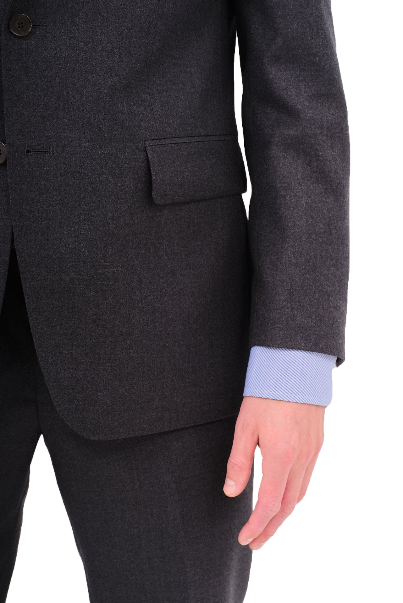 ΑΝΔΡΙΚΟ ΓΚΡΙ ΣΚΟΥΡΟ ΣΑΚΑΚΙ PORTOBELLO'S ΜΕ ΜΠΛΕ ΑΠΟΣΠΩΜΕΝΗ ΜΟΣΤΡΑ SLIM FIT