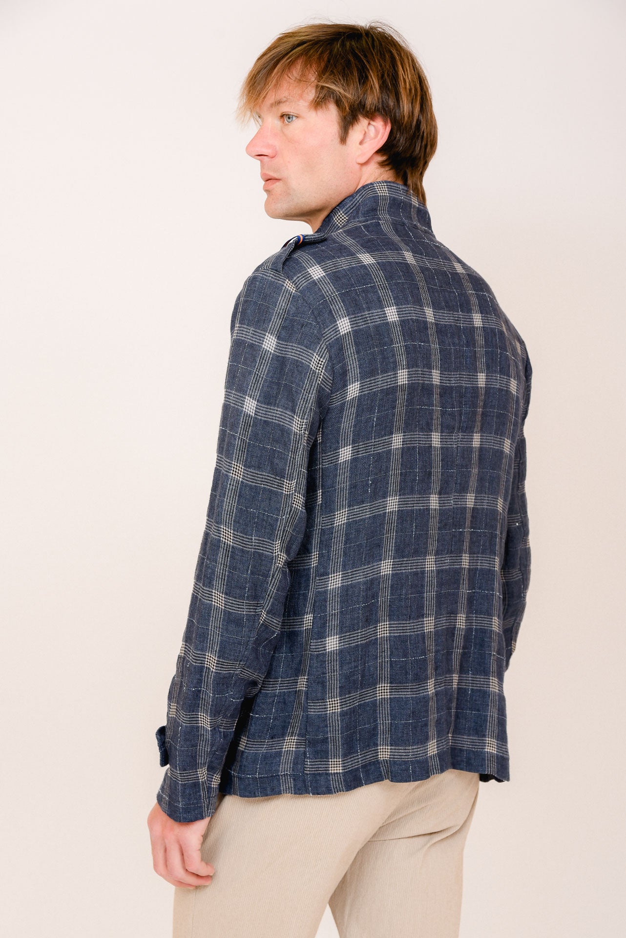 ΑΝΔΡΙΚΟ ΣΑΚΑΚΙ PORTOBELLO’S INDIGO SAFARI JACKET ΣΕ ΜΠΛΕ ΧΡΩΜΑ ΚΑΙ ΜΠΕΖ ΚΑΡΟ