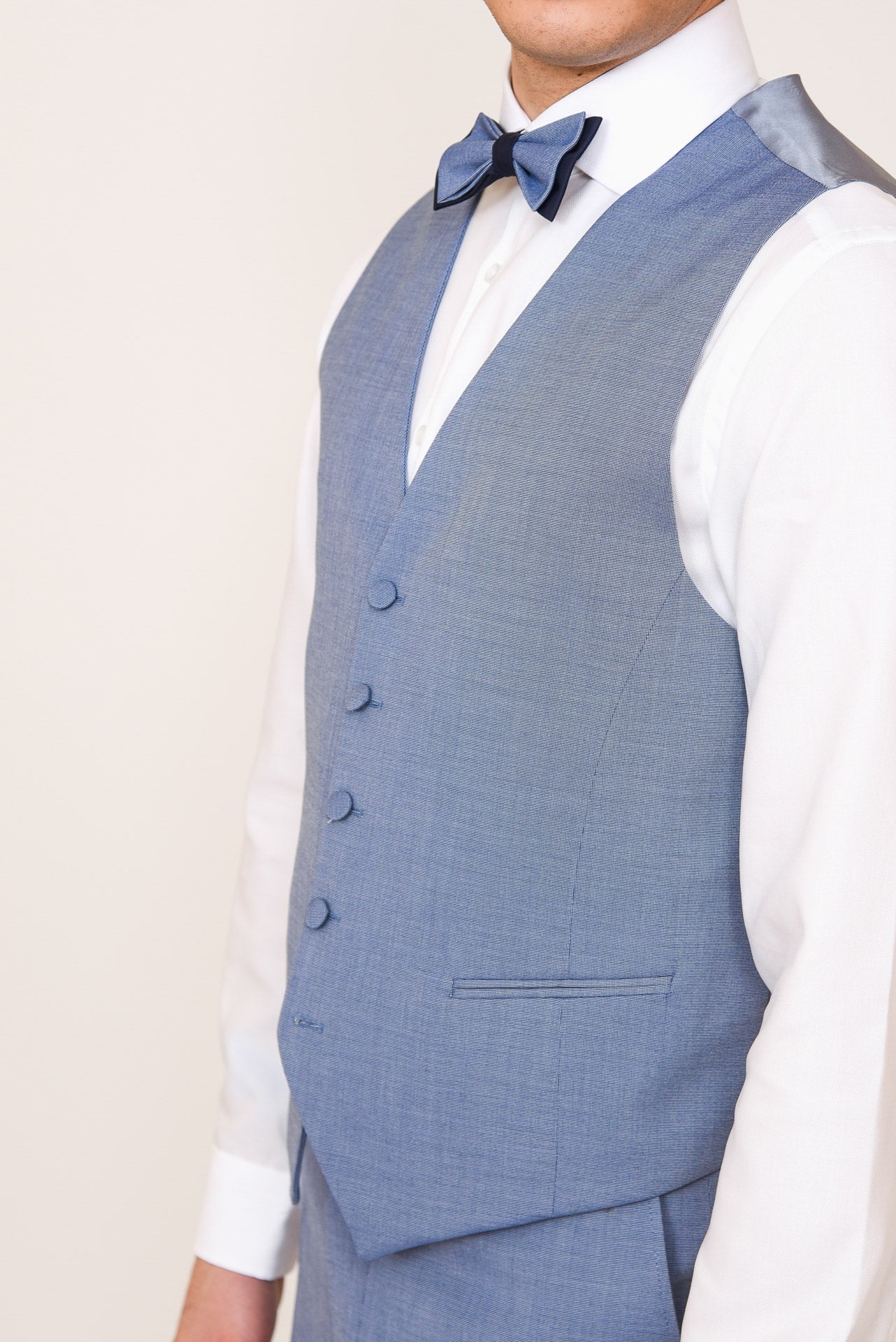 ΑΝΔΡΙΚΟ THREE-PIECE TUXEDO PORTOBELLO'S ΣΙΕΛ ΜΕ PEAK ΣΑΤΕΝ ΠΕΤΑ