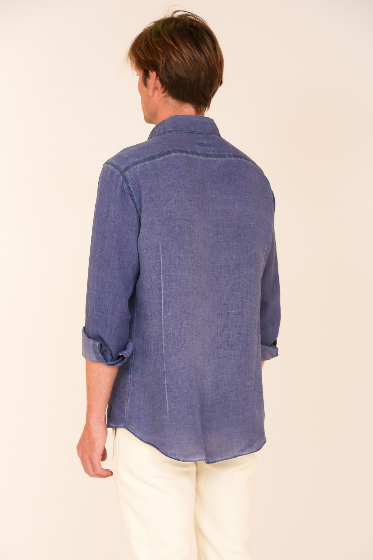 ΑΝΔΡΙΚΟ ΠΟΥΚΑΜΙΣΟ ΜΕ REX ΓΙΑΚΑ PORTOBELLO'S ΜΠΛΕ ΤΖΙΝ ΛΙΝΟ ΠΛΥΜΕΝΟ