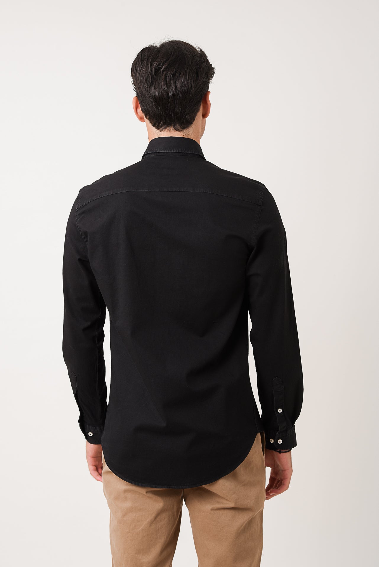 ΑΝΔΡΙΚΟ ΠΟΥΚΑΜΙΣΟ LES GENT'S SOFT ΜΕ REX ΓΙΑΚΑ ΜΑΥΡΟ ΜΟΝΟΧΡΩΜΟ