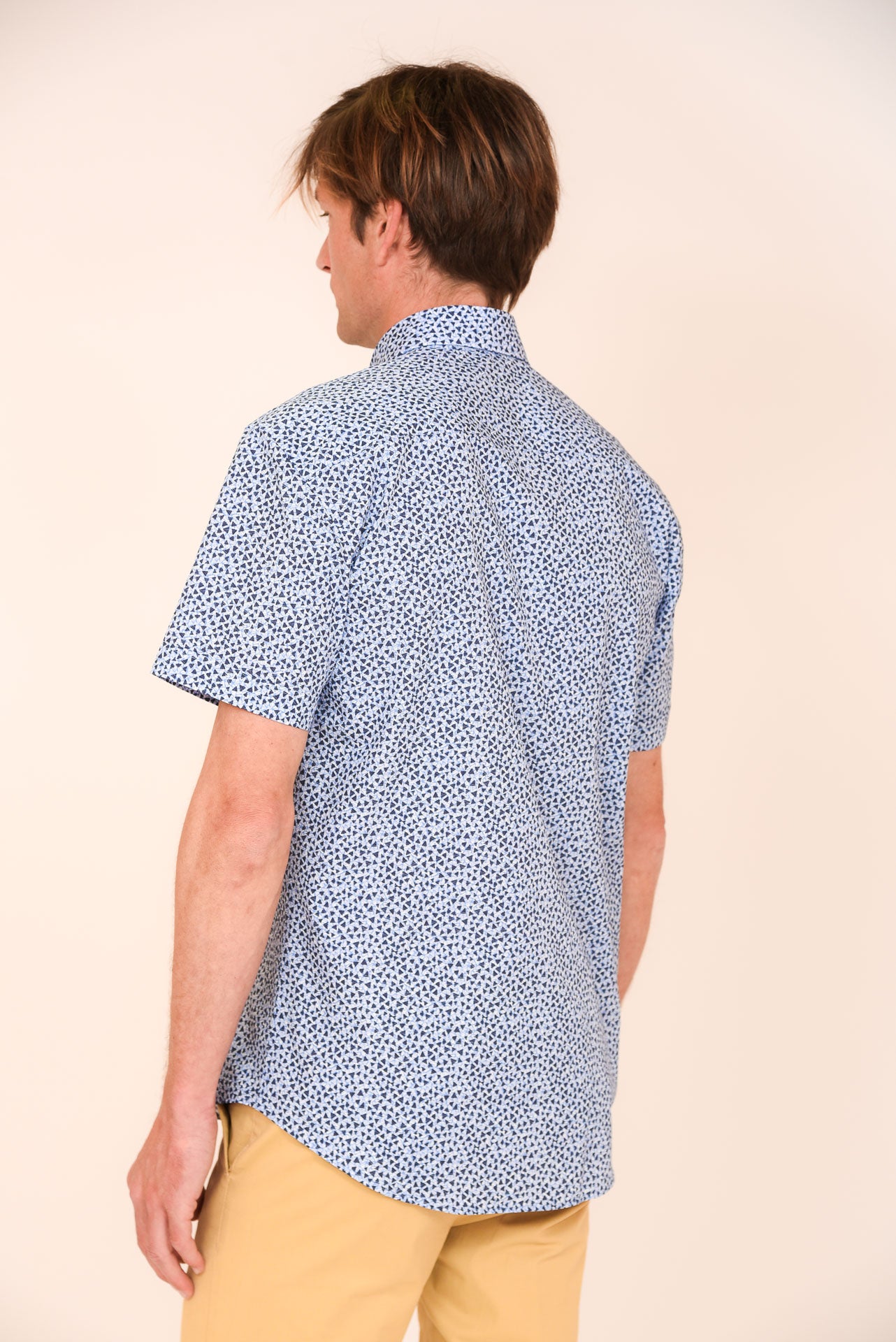 ΑΝΔΡΙΚΟ ΚΟΝΤΟΜΑΝΙΚΟ ΠΟΥΚΑΜΙΣΟ ΜΕ BUTTON DOWN ΓΙΑΚΑ PORTOBELLO'S ΜΠΛΕ ΜΙΚΡΟΣΧΕΔΙΟ REGULAR FIT