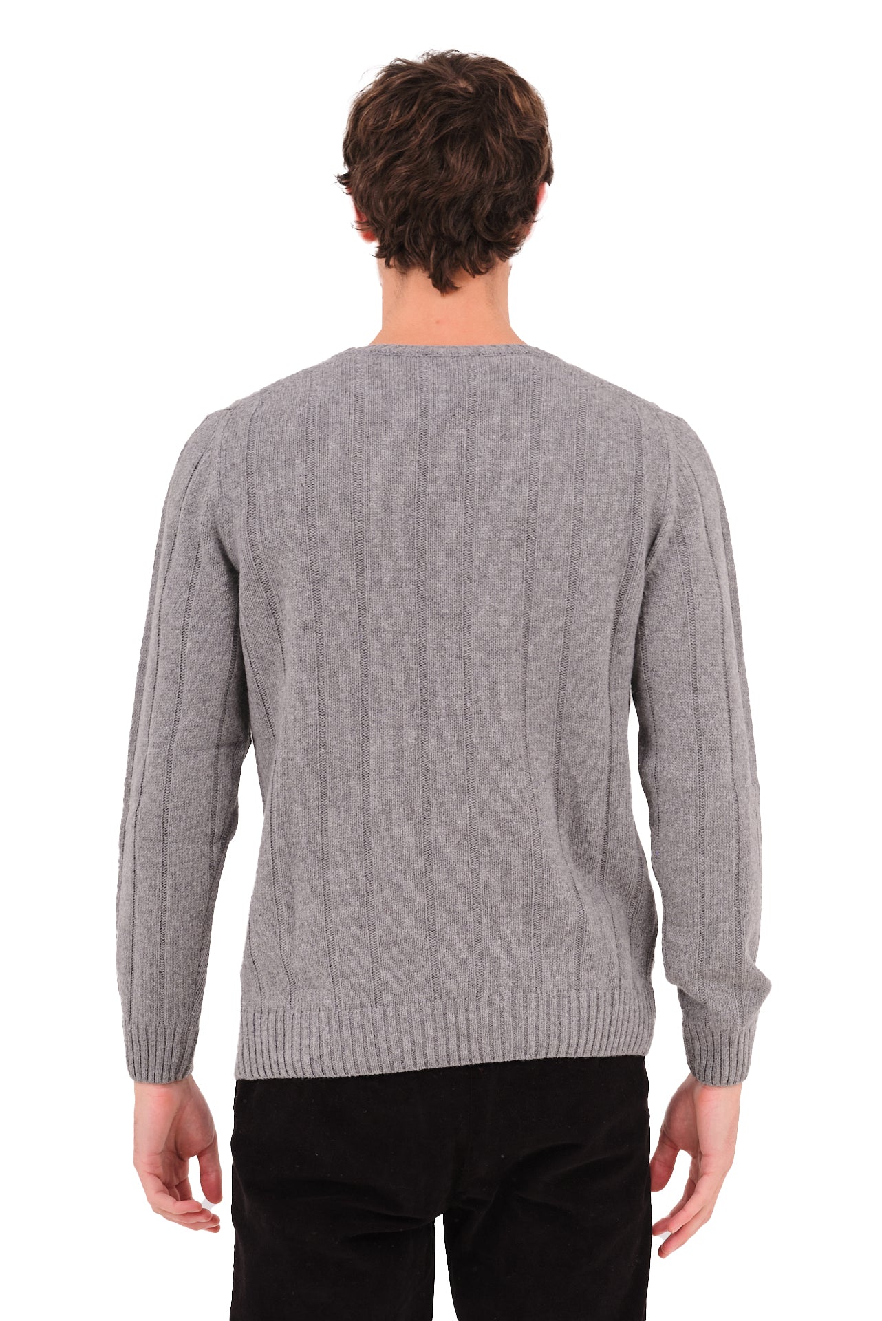 ΑΝΔΡΙΚΟ ΓΚΡΙ ΠΟΥΛΟΒΕΡ PORTOBELLO'S ΜΕ ΛΑΙΜΟΚΟΨΗ ΚΑΙ ΟΡΑΤΗ ΠΛΕΞΗ