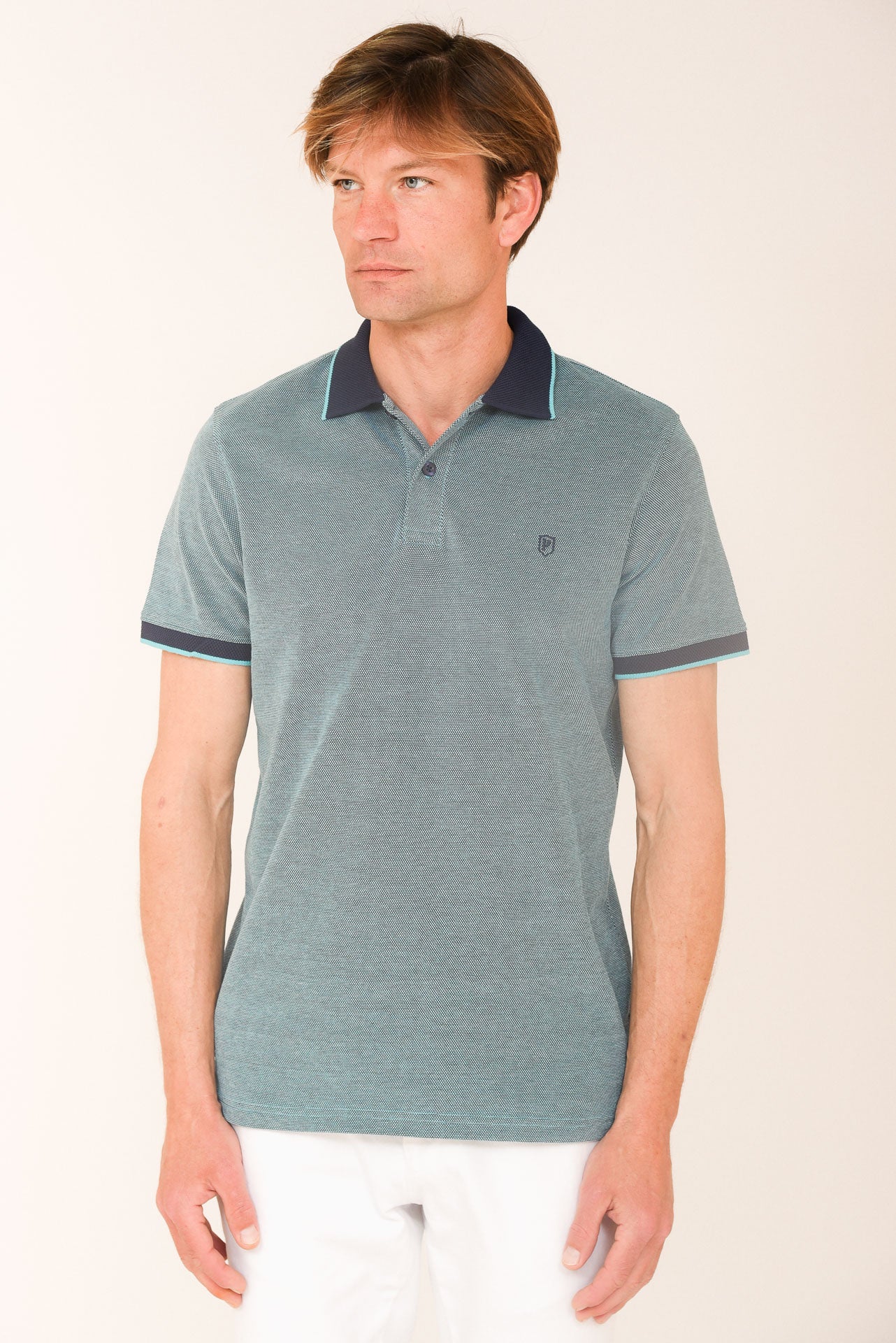 ΑΝΔΡΙΚΟ POLO PORTOBELLO'S ΠΕΤΡΟΛ ΜΕ ΜΠΛΕ ΚΑΙ ΣΙΕΛ ΛΕΠΤΟΜΕΡΕΙΕΣ