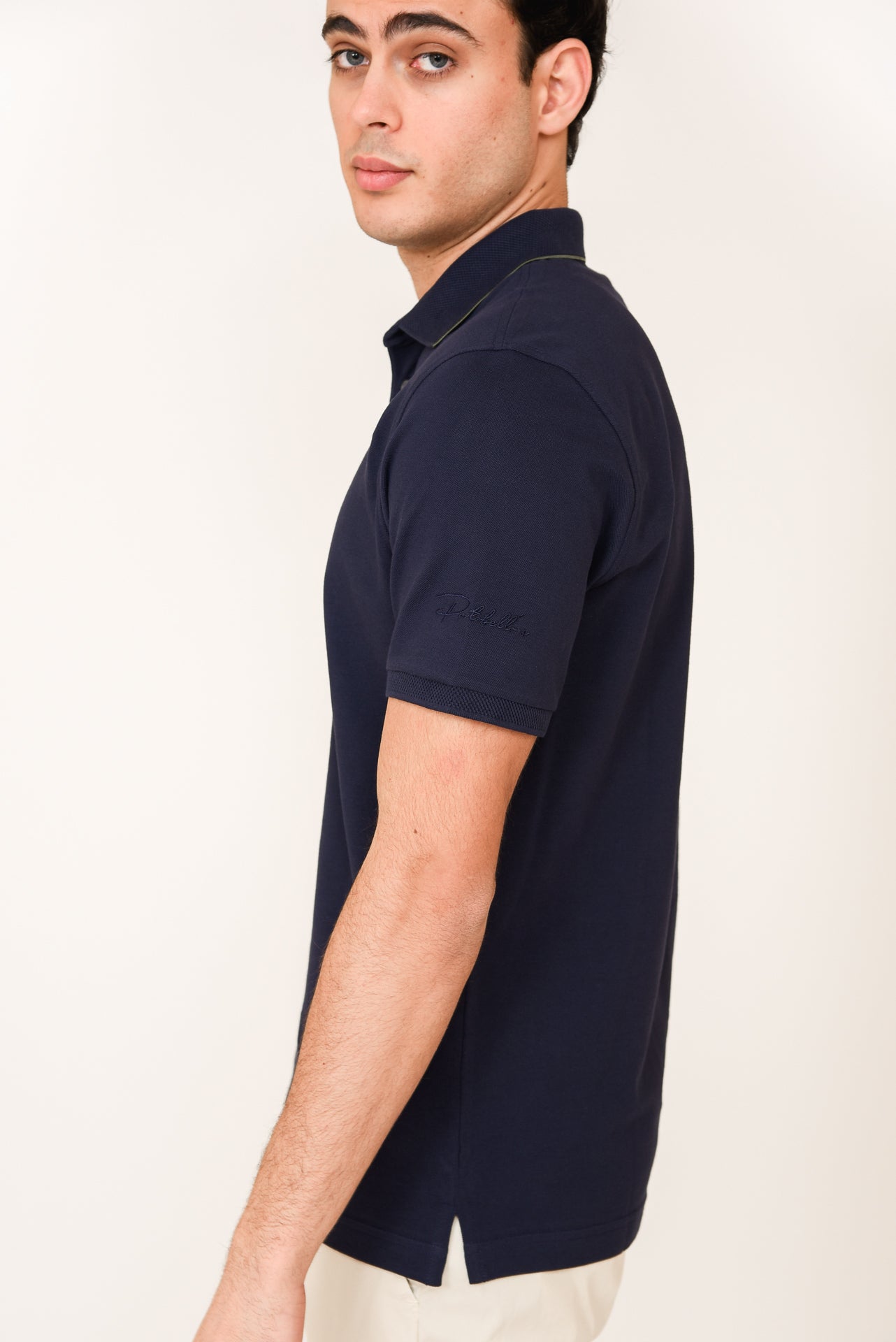 ΑΝΔΡΙΚΟ POLO PORTOBELLO'S ΜΠΛΕ ΣΚΟΥΡΟ ΜΕ ΛΑΔΙ ΛΕΠΤΟΜΕΡΕΙΑ ΣΤΟ ΓΙΑΚΑ