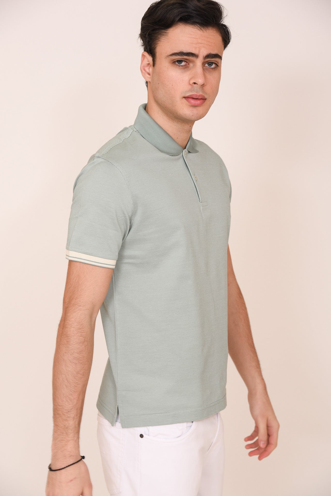 ΑΝΔΡΙΚΟ POLO PORTOBELLO'S ΣΕ ΑΠΟΧΡΩΣΗ ΤΗΣ ΜΕΝΤΑΣ ΜΕ ΛΕΥΚΕΣ ΡΙΓΕΣ ΣΤΑ ΜΑΝΙΚΙΑ