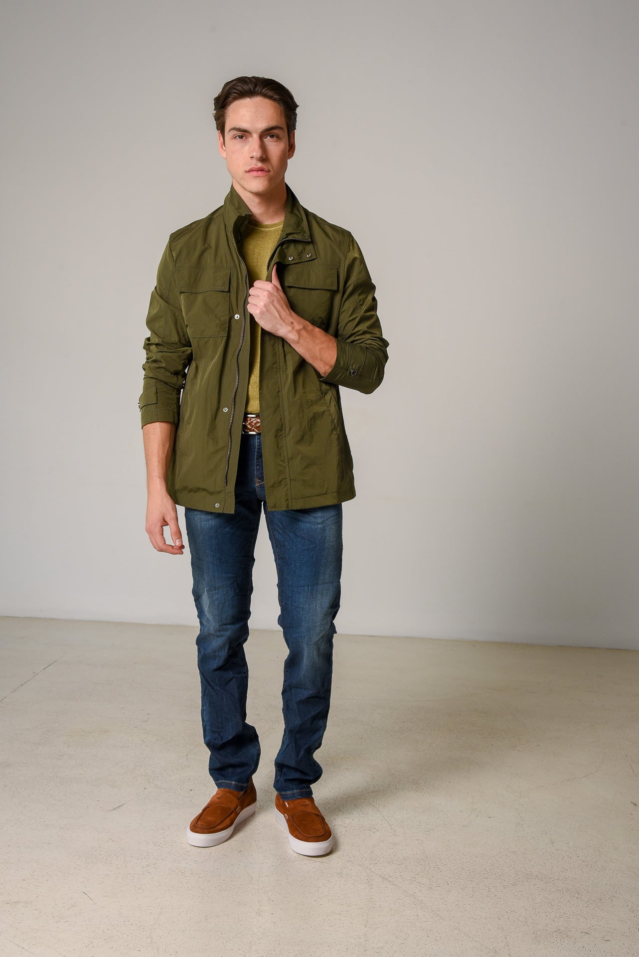 ΑΝΔΡΙΚΟ JACKET PORTOBELLO'S ΠΡΑΣΙΝΟ ΣΕ ΣΤΥΛ SAFARI