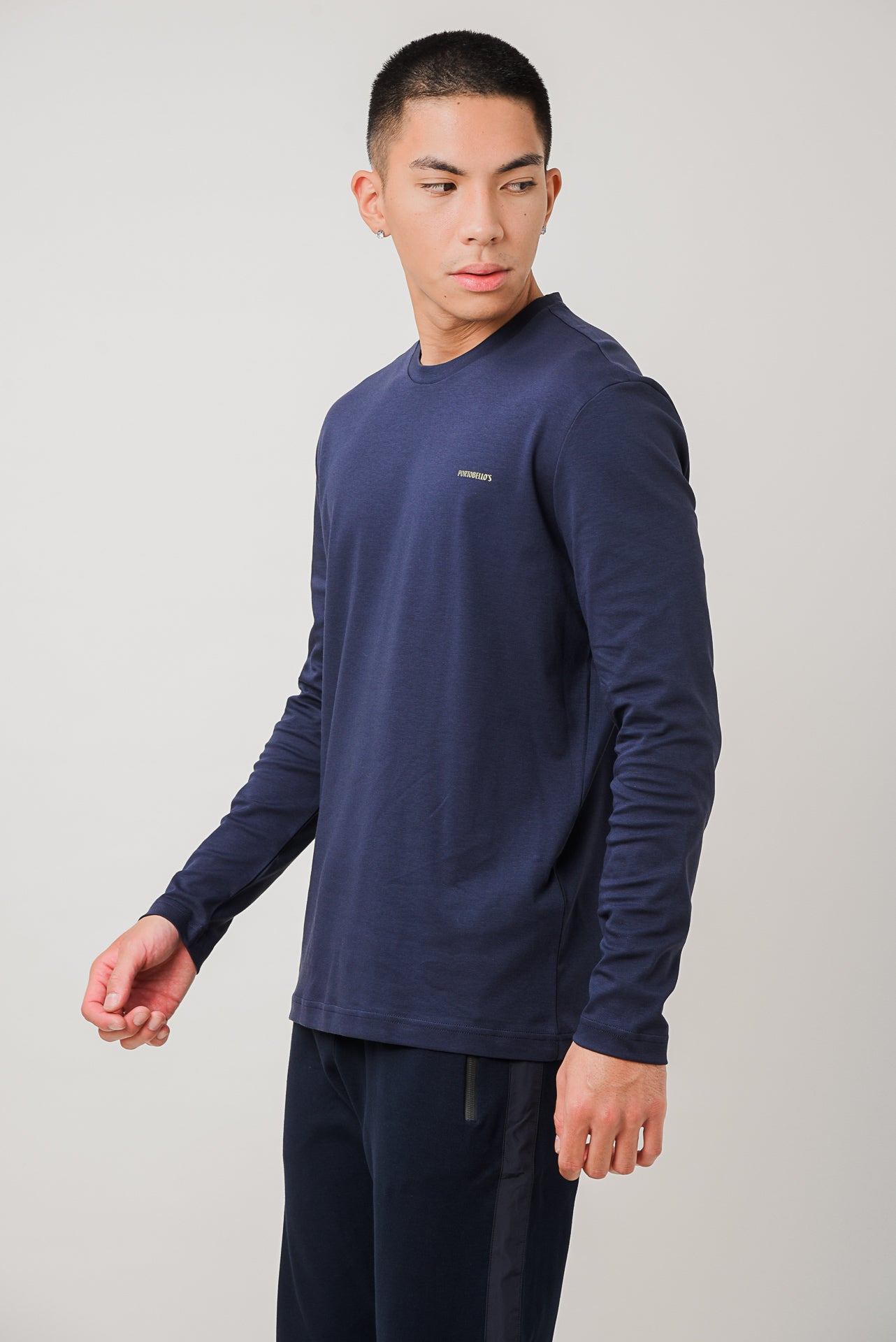 ΑΝΔΡΙΚΗ ΜΑΚΡΥΜΑΝΙΚΗ ΜΠΛΟΥΖΑ NAVY ΜΠΛΕ ΜΕ ΛΟΓΟΤΥΠΟ PORTOBELLO'S