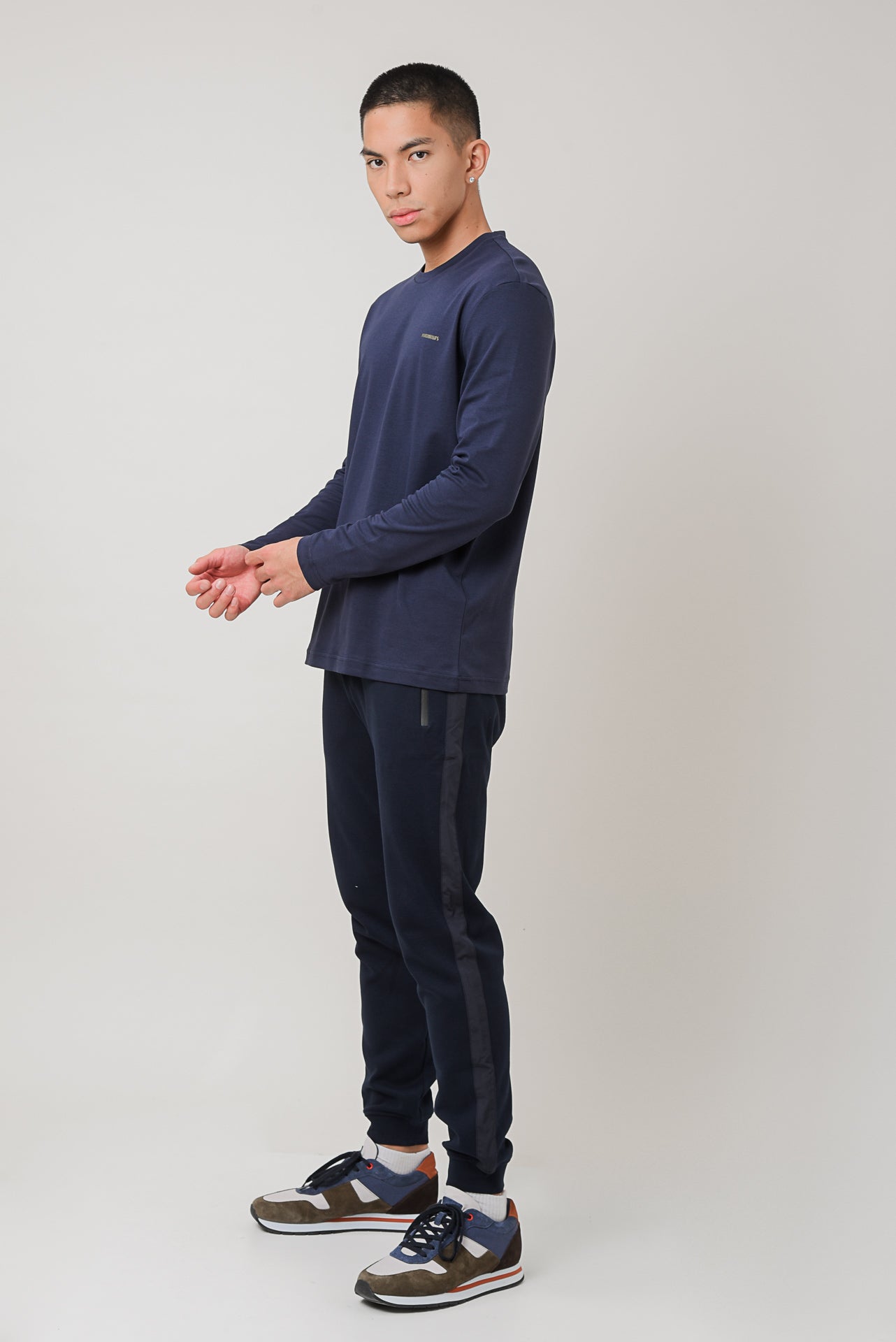 ΑΝΔΡΙΚΗ ΜΑΚΡΥΜΑΝΙΚΗ ΜΠΛΟΥΖΑ NAVY ΜΠΛΕ ΜΕ ΛΟΓΟΤΥΠΟ PORTOBELLO'S