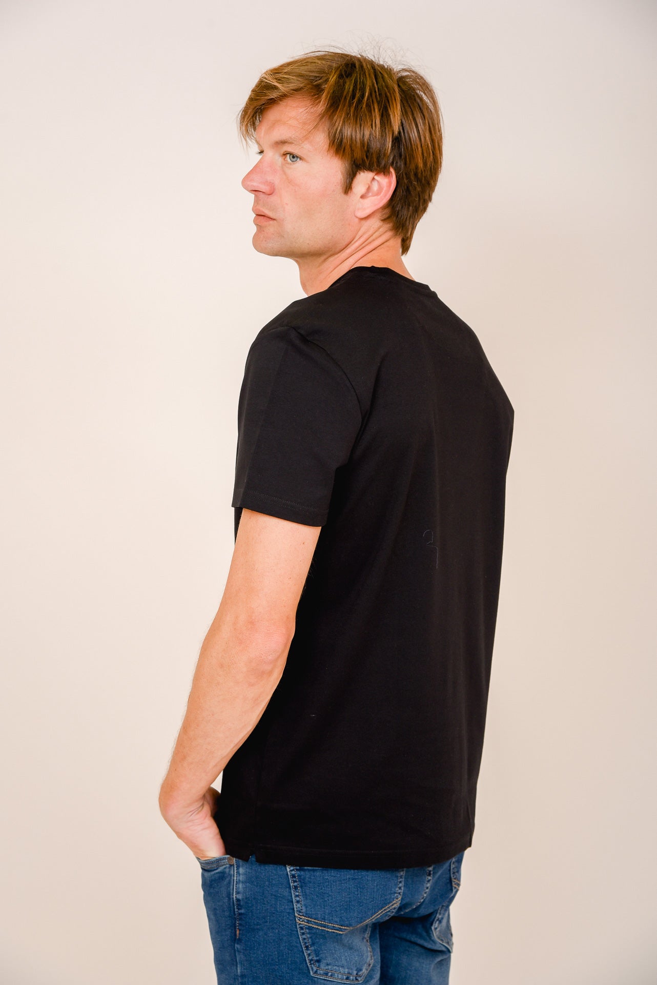 ΑΝΔΡΙΚΟ T-SHIRT ΜΑΥΡΟ ΜΕ ΣΤΑΜΠΑ PORTOBELLO'S