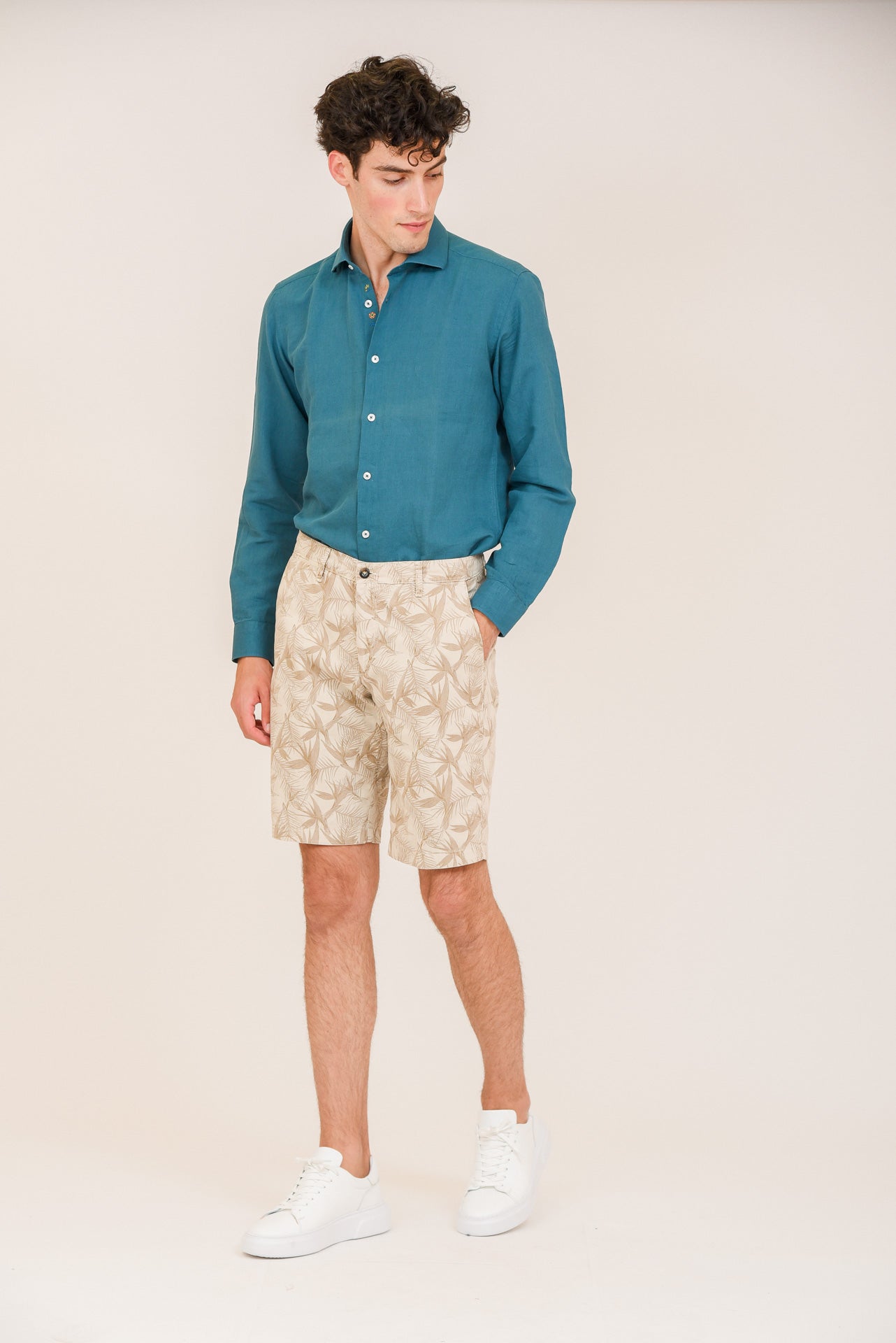 ΑΝΔΡΙΚΗ ΒΕΡΜΟΥΔΑ CHINOS PORTOBELLO'S ΜΠΕΖ ΣΚΟΥΡΟ ΜΕ ΚΑΛΟΚΑΙΡΙΝΟ ΣΧΕΔΙΟ