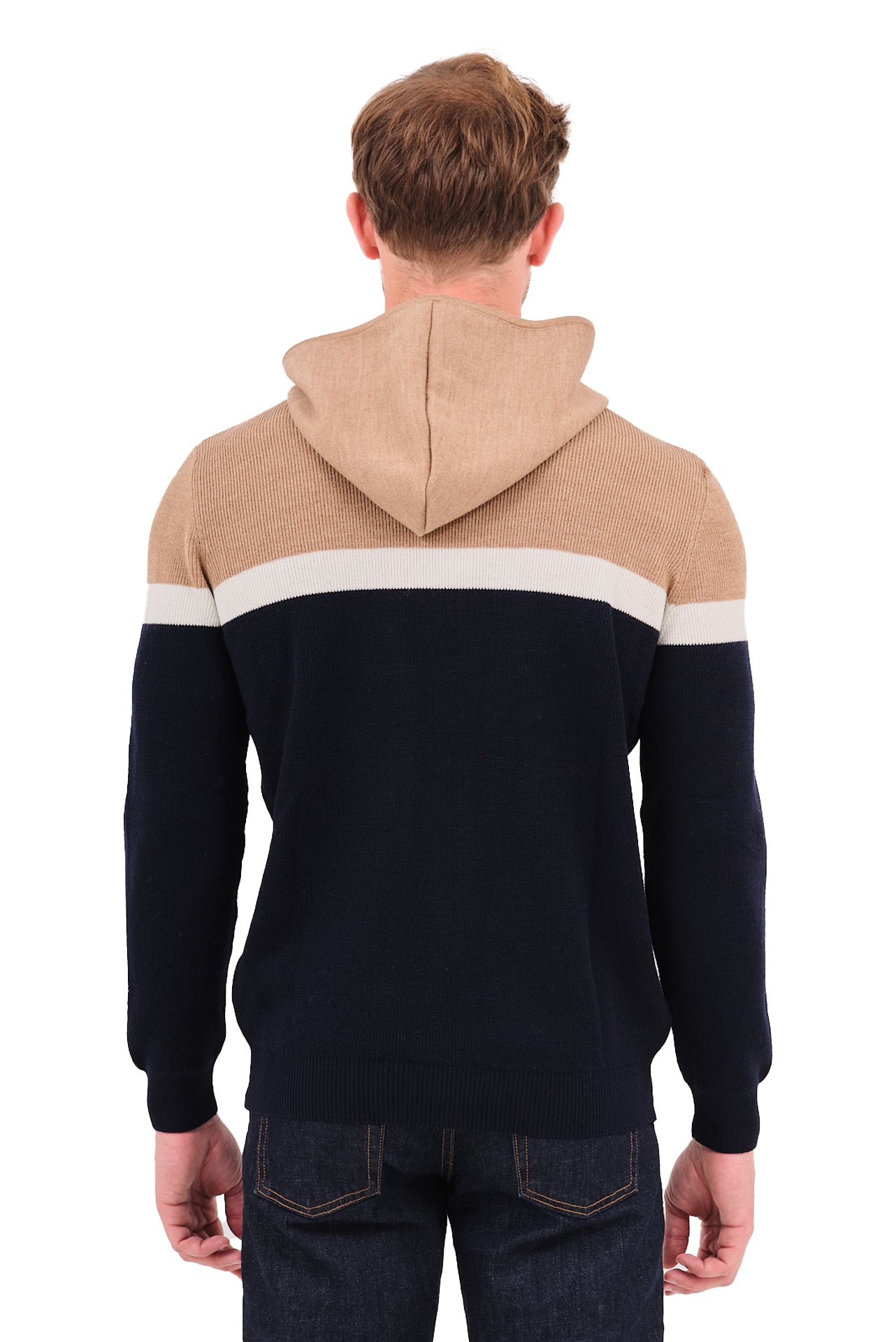 ΑΝΔΡΙΚΗ ΖΑΚΕΤΑ ΣΕ ΜΠΕΖ ΛΕΥΚΟ ΚΑΙ ΜΠΛΕ ΧΡΩΜΑ PORTOBELLO'S ΜΕ ΚΟΥΚΟΥΛΑ