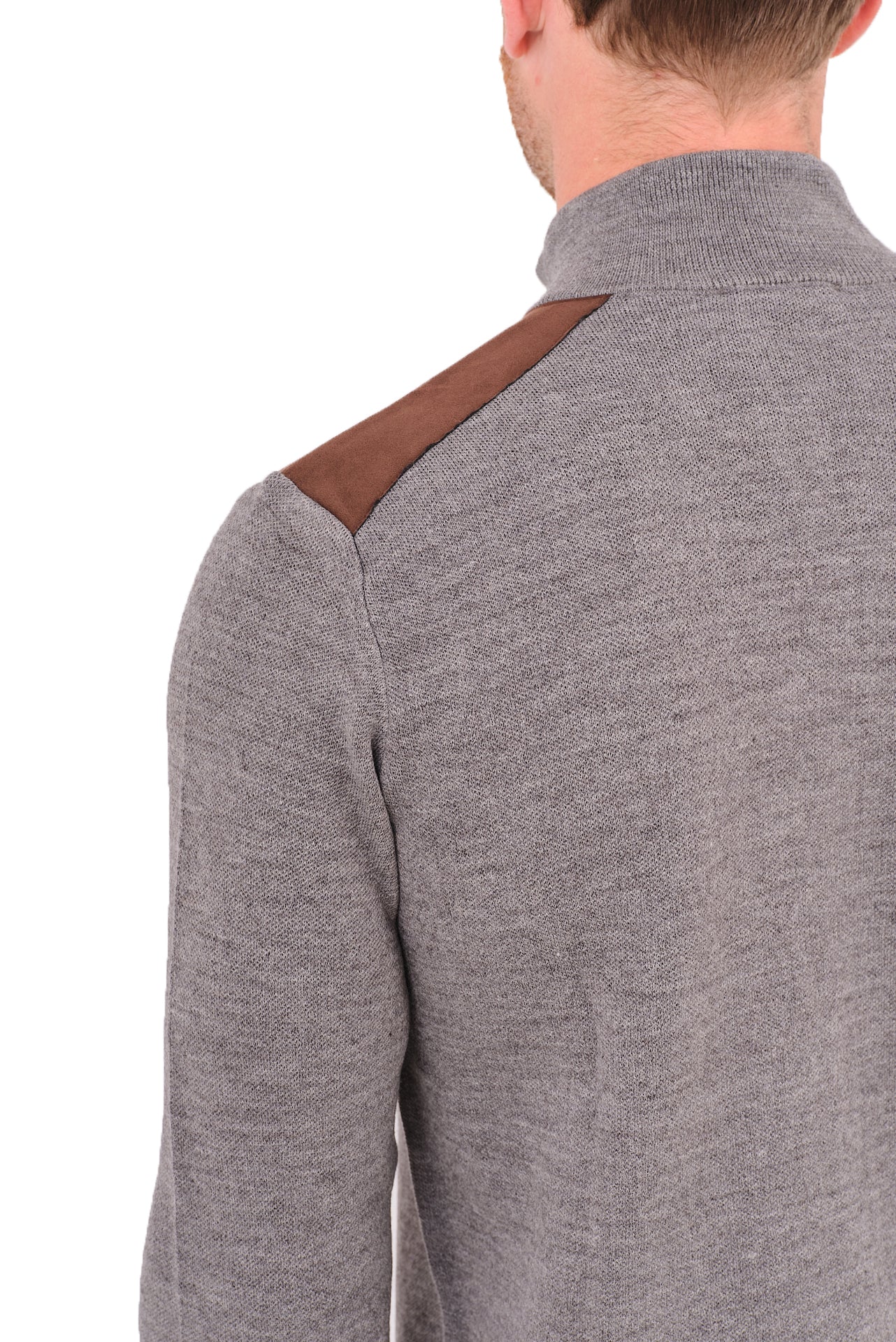 ΑΝΔΡΙΚΗ ΖΑΚΕΤΑ CARDIGAN PORTOBELLO'S ΣΕ ΣΚΟΥΡΟ ΓΚΡΙ ΧΡΩΜΑ ΚΑΙ ΚΑΦΕ ΛΕΠΤΟΜΕΡΕΙΕΣ