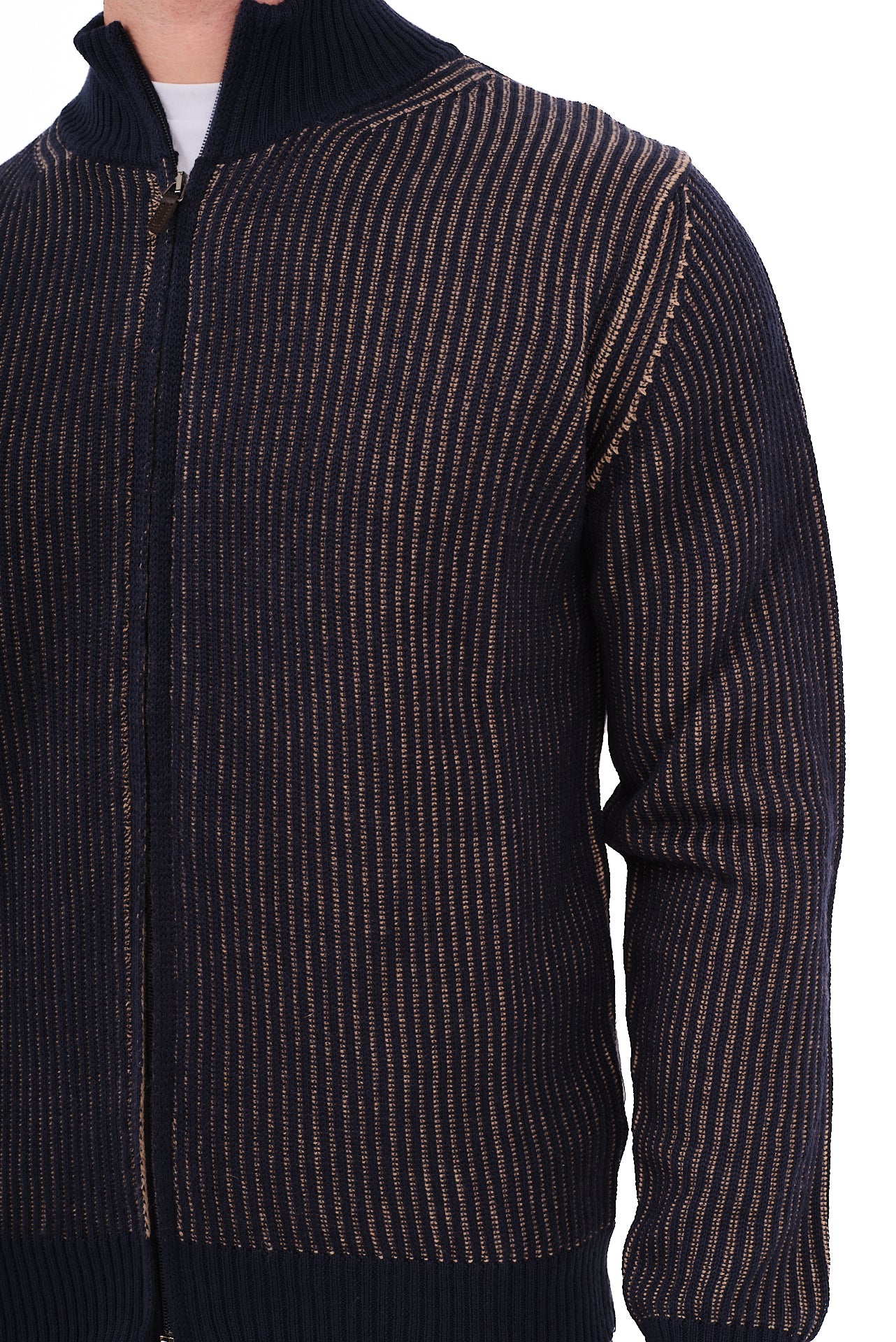 ΑΝΔΡΙΚΗ ΖΑΚΕΤΑ CARDIGAN PORTOBELLO'S ΣΕ ΜΠΛΕ ΧΡΩΜΑ ΜΕ ΨΗΛΟ ΛΑΙΜΟ